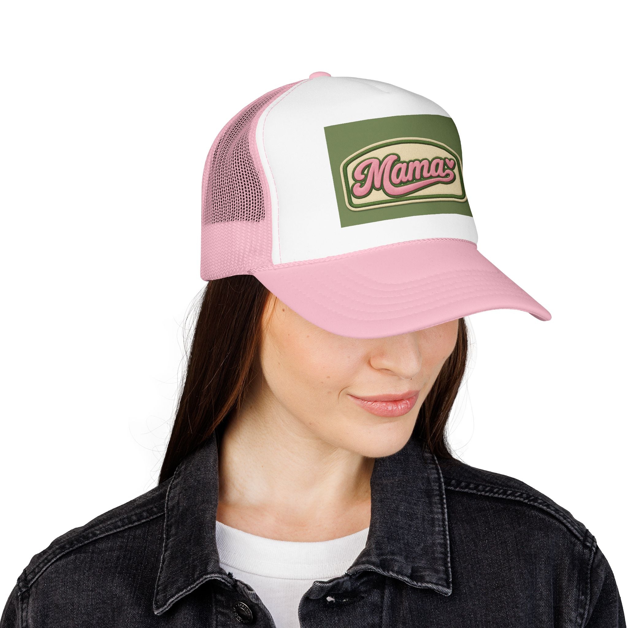 Mama  Hat — Vintage Script Foam Cap for Moms