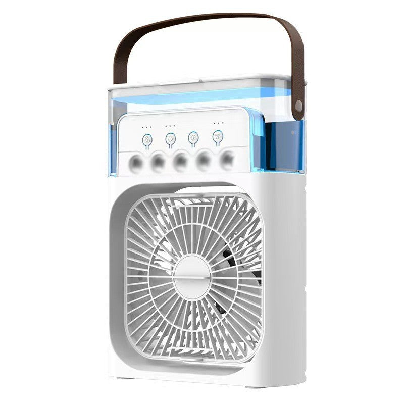 3 In 1 Air Conditioner Fan, Mini Evaporative Air Cooler with Night Light, Cooling Fan with 600ml Water Tank (Support Mobile Power Supply Used Together)