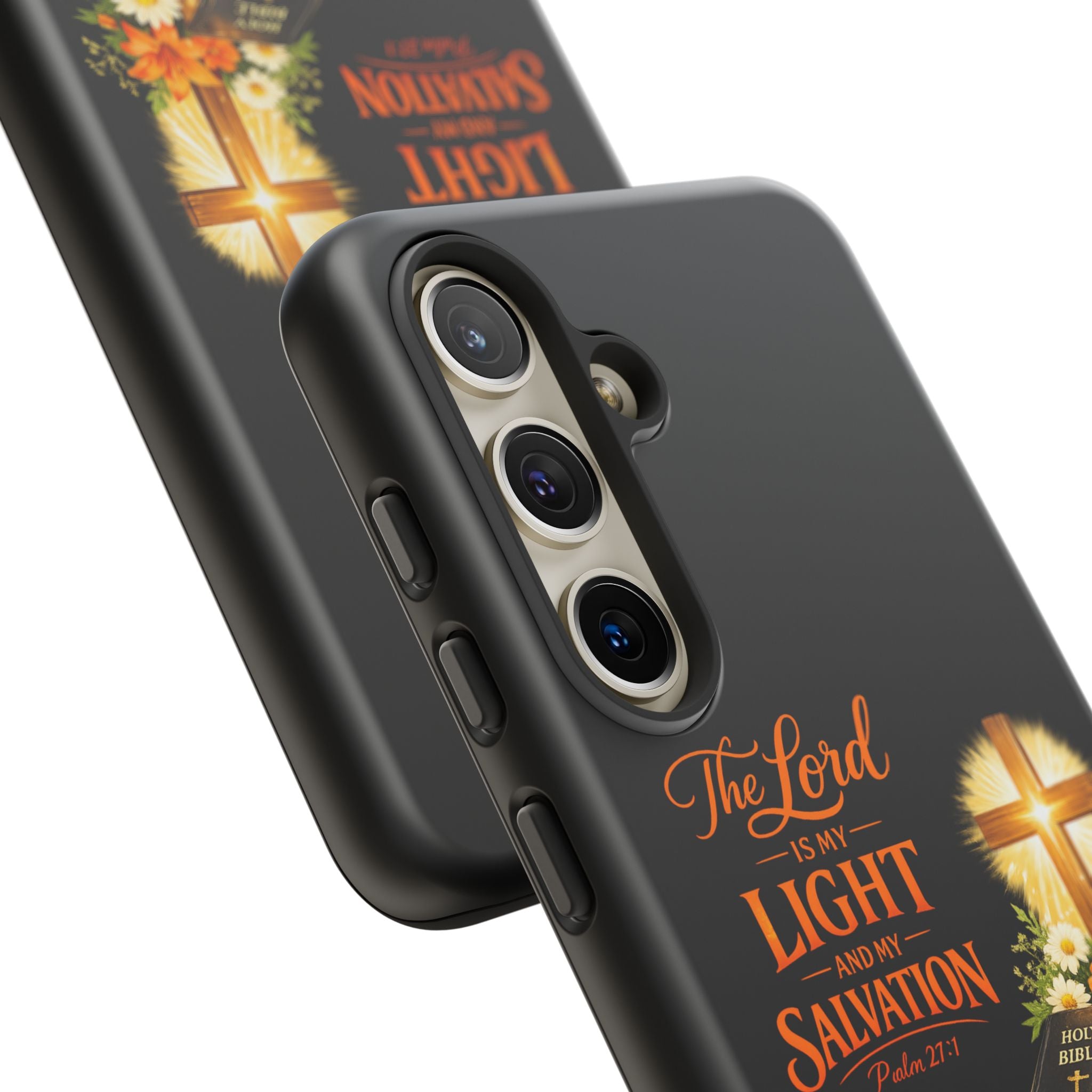 Christian Phone Case — "The Lord Is My Light and My Salvation" Bible Verse Design