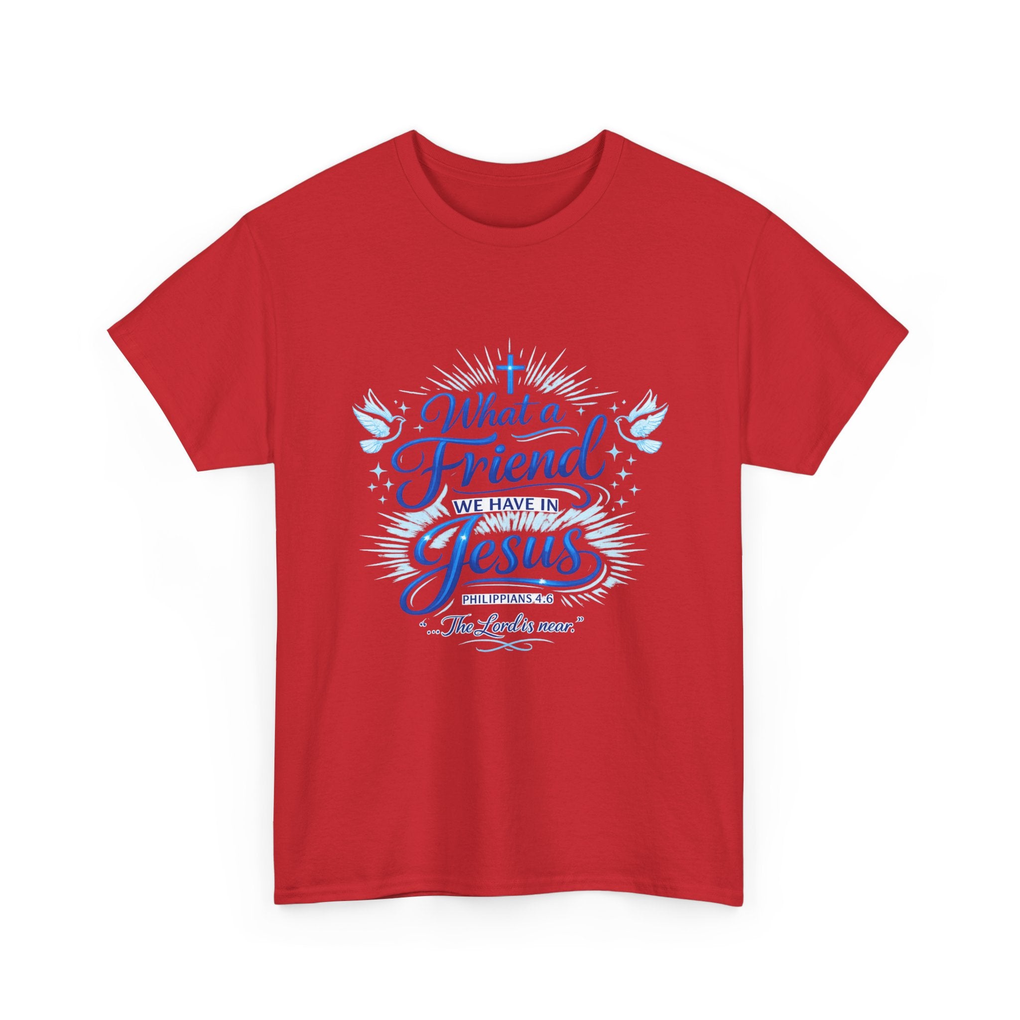 Christian Tee — “What a Friend We Have in Jesus” Inspirational Faith T-Shirt