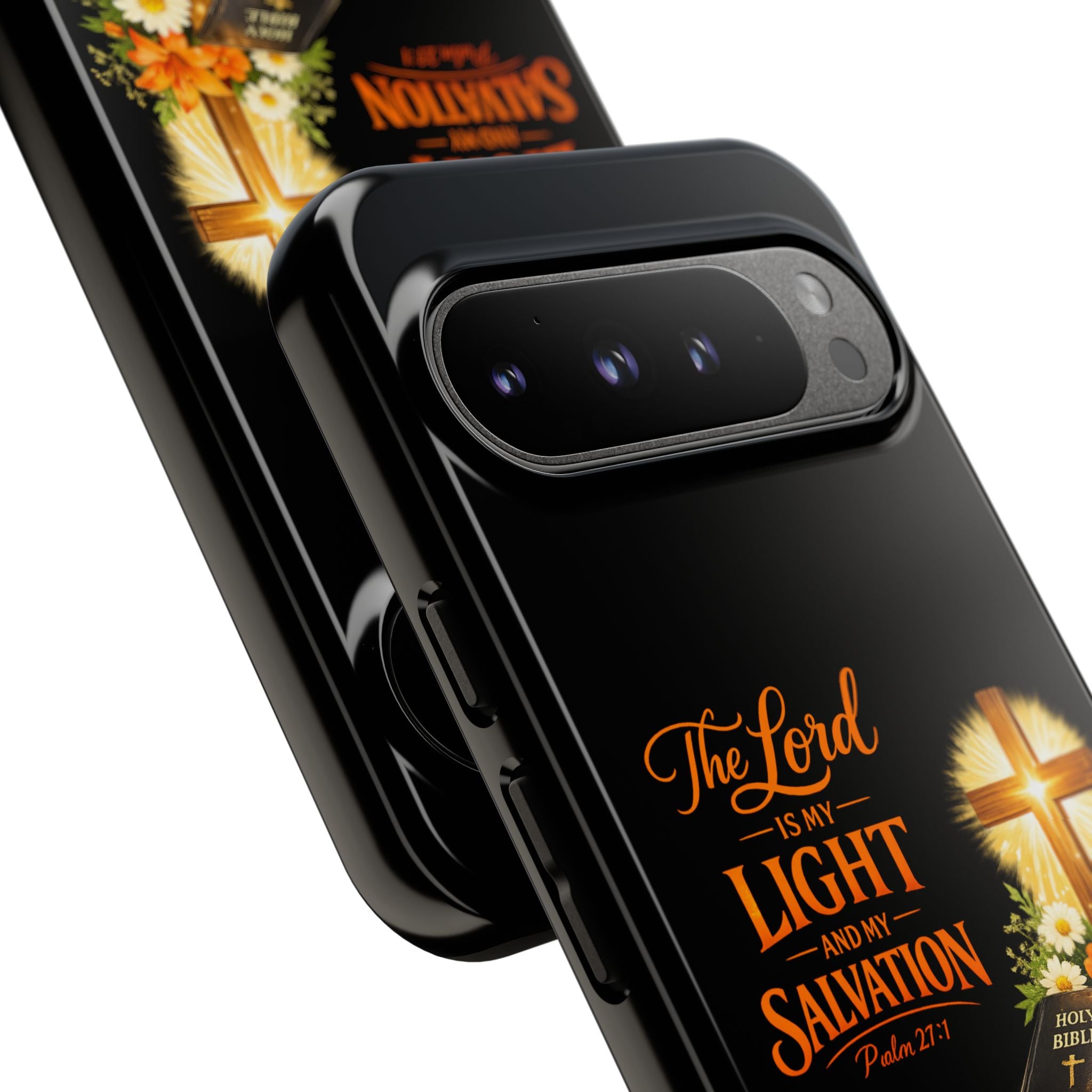 Christian Phone Case — "The Lord Is My Light and My Salvation" Bible Verse Design