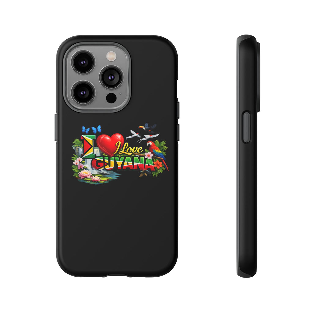 Phone case I Love Guyana Phone Case — Tough Protective Tropical Flag Design