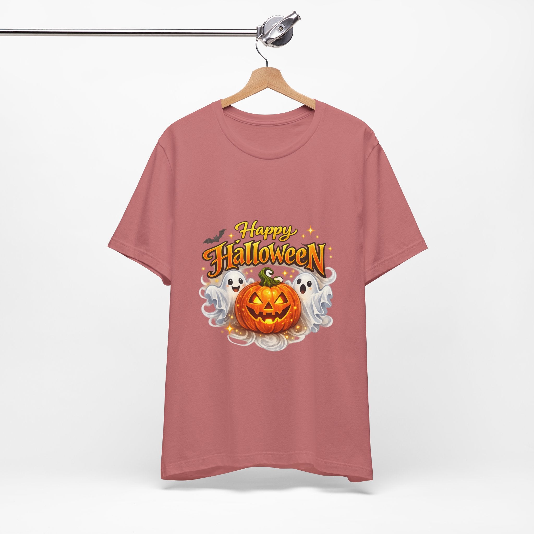 Halloween Pumpkin & Ghosts T-Shirt — "Happy Halloween" Graphic Tee