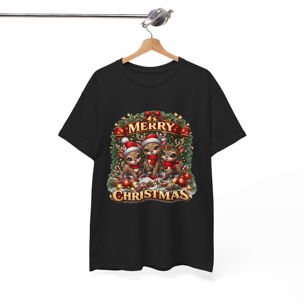 Christmas Reindeer Crew Tee — Merry Christmas Holiday Graphic T-Shirt