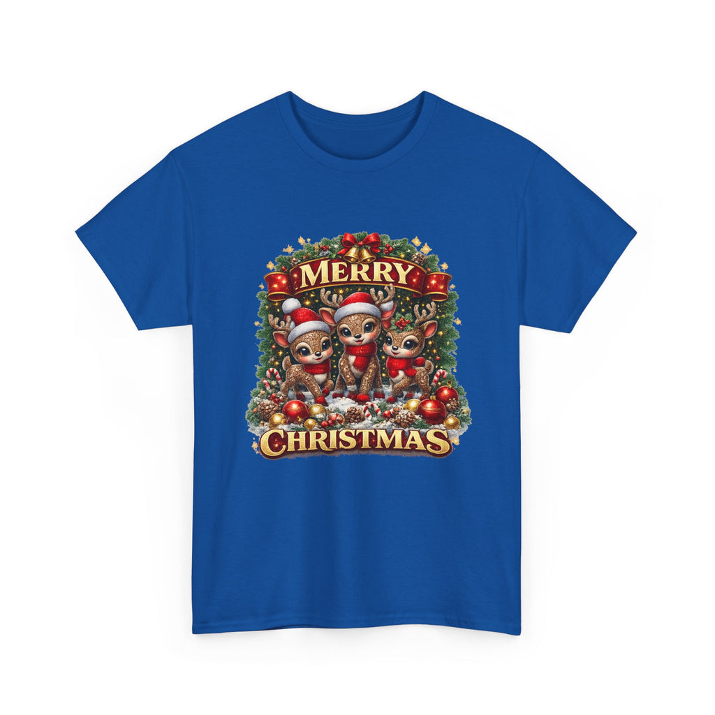 Christmas Reindeer Crew Tee — Merry Christmas Holiday Graphic T-Shirt