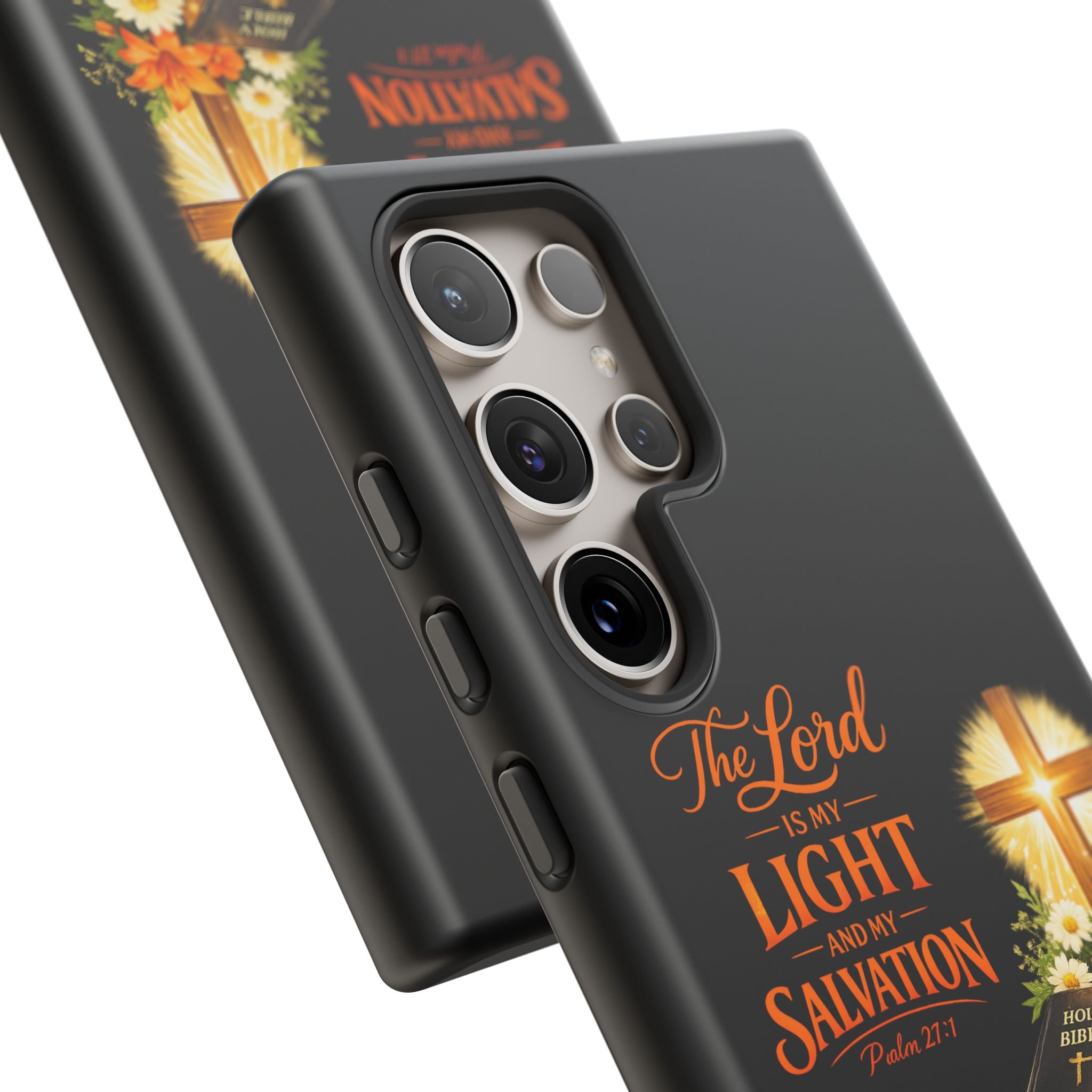 Christian Phone Case — "The Lord Is My Light and My Salvation" Bible Verse Design