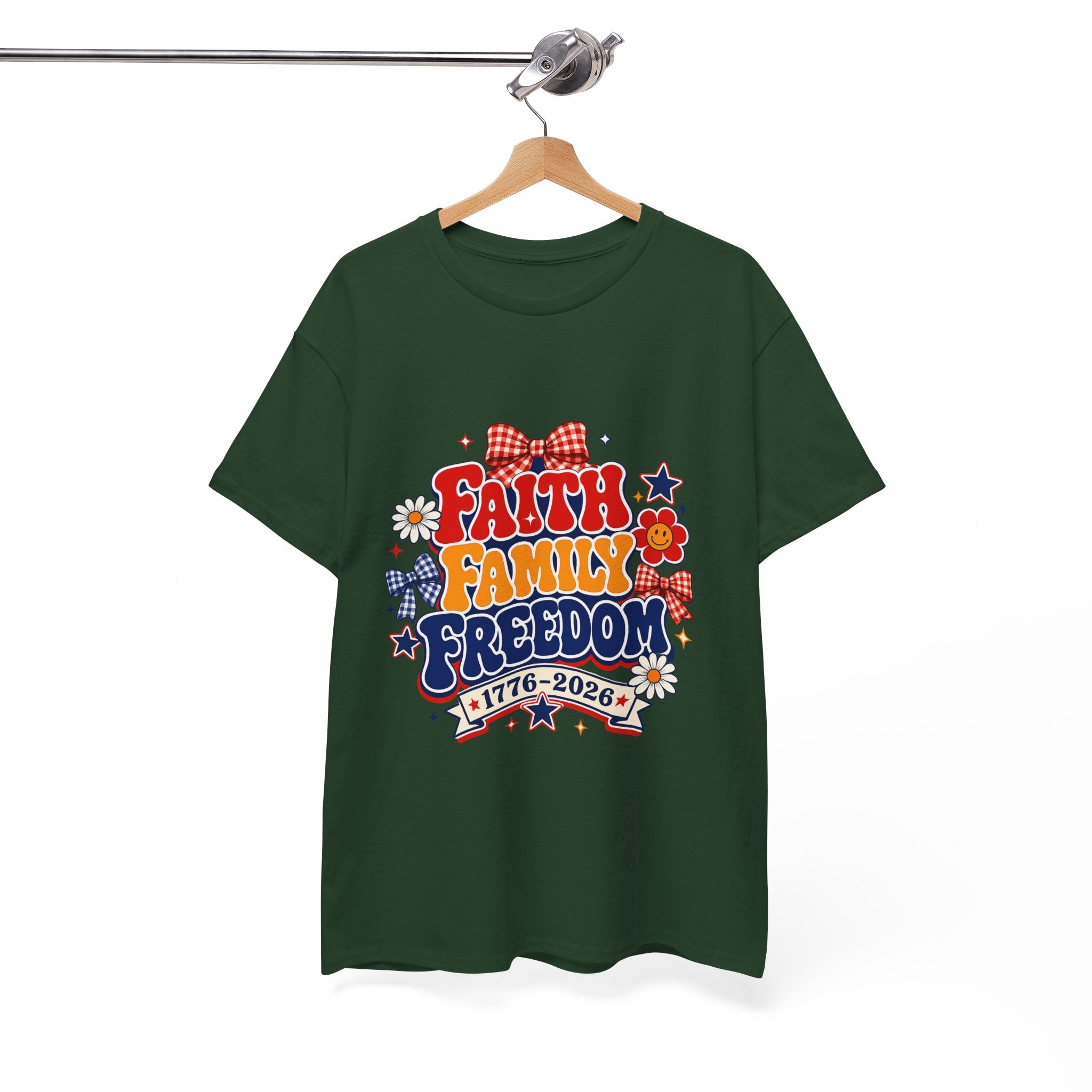 Fourth of July t-shirts - Faith Family Freedom 1776-2026 Patriotic T-Shirt — 4th of July Americana Tee