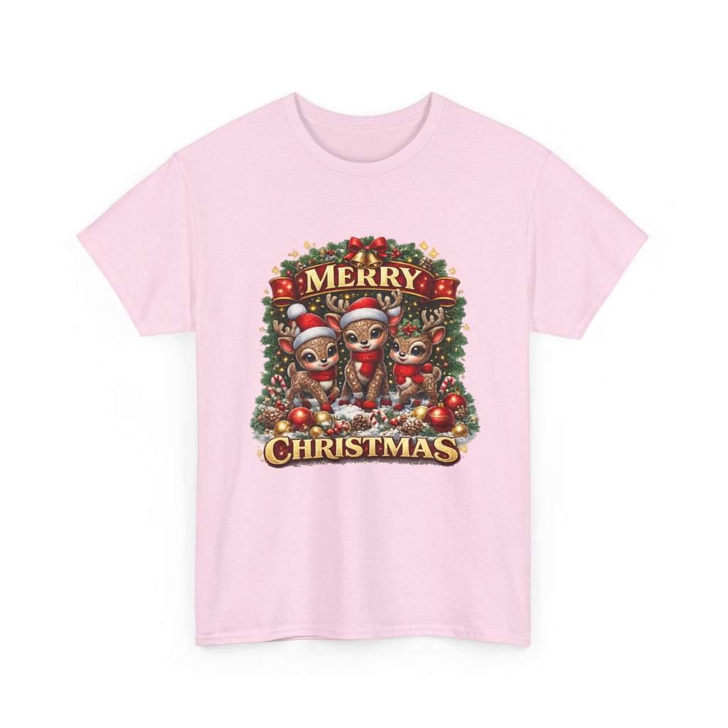 Christmas Reindeer Crew Tee — Merry Christmas Holiday Graphic T-Shirt