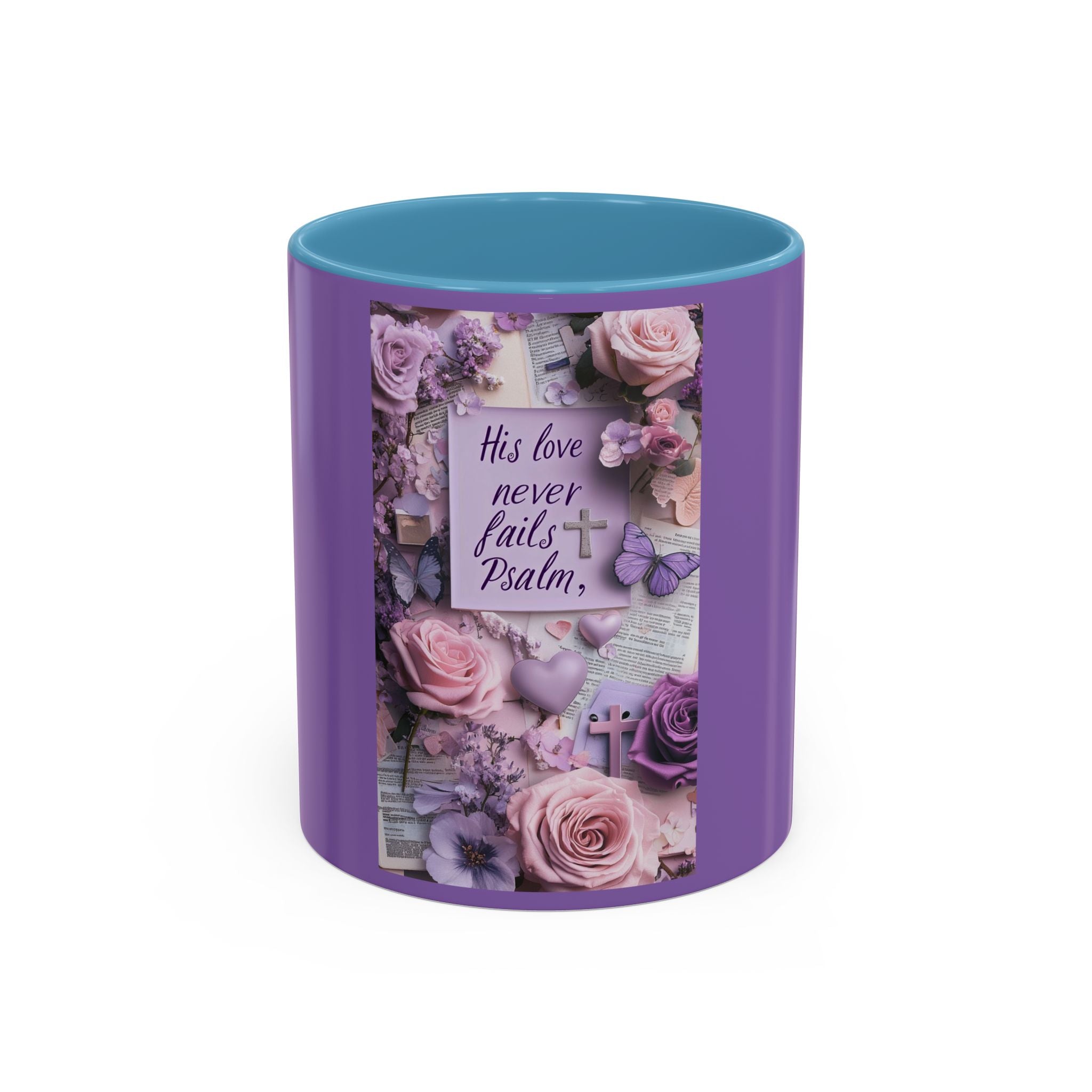 Coffee Mug — Floral Psalm Accent Mug (11/15 oz)