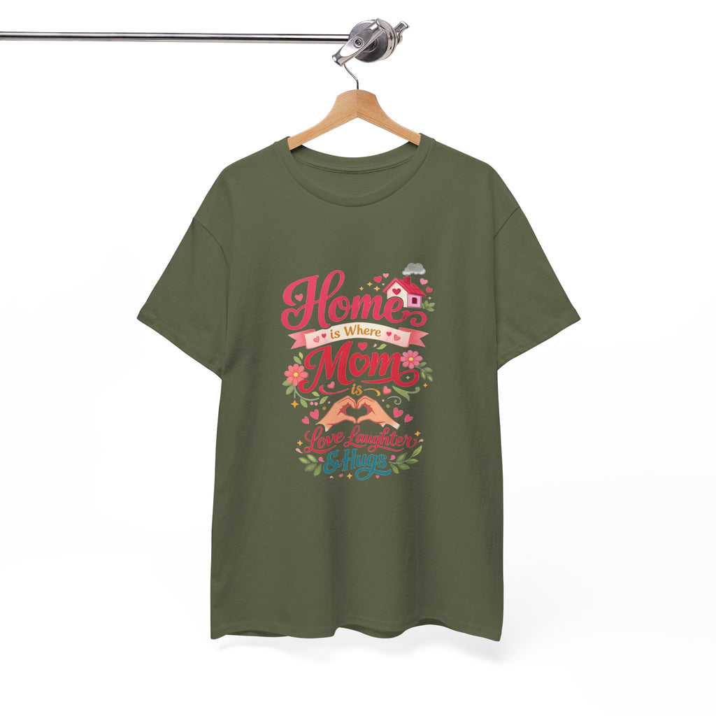 Mom Home T‑Shirt — “Home Is Where Mom Is” Floral Mother’s Day Tee