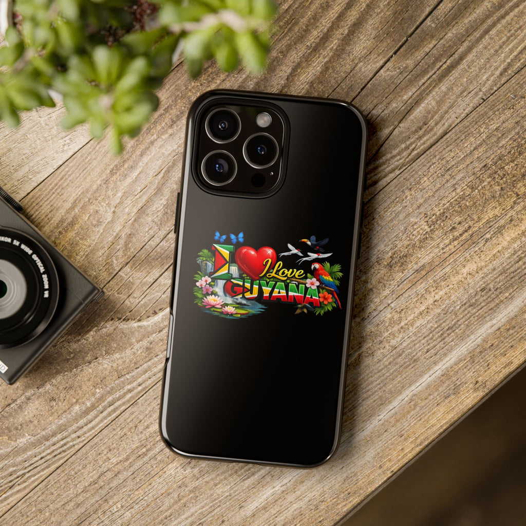 Phone case I Love Guyana Phone Case — Tough Protective Tropical Flag Design