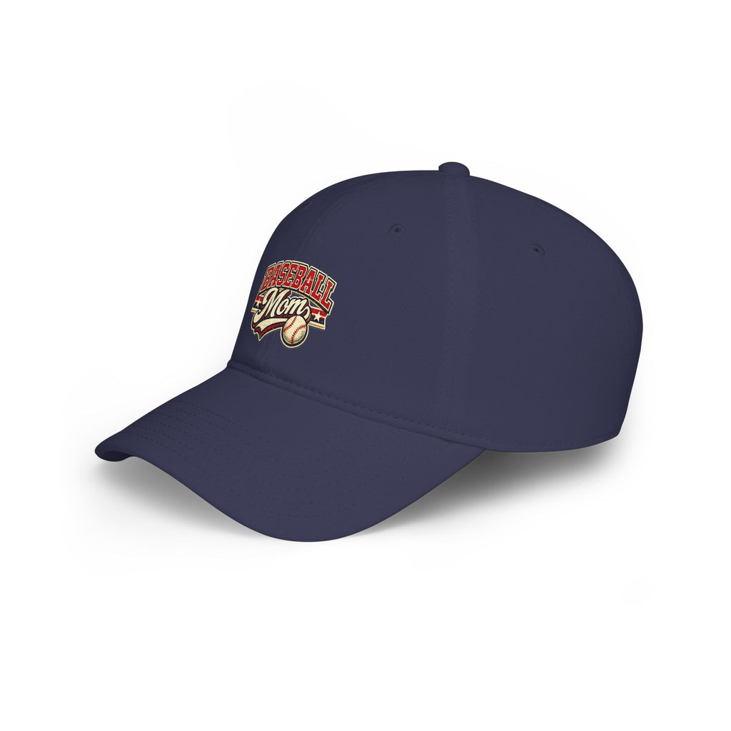 Baseball Mom hat – Low Profile Red Baseball Hat with 'Baseball Mom' Retro Logo