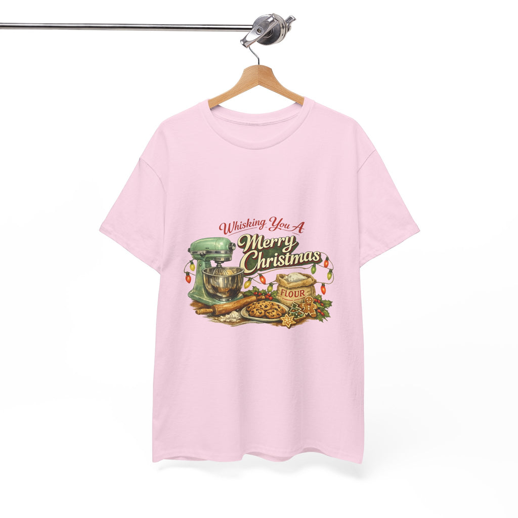 Christmas Baking Tee — "Wishing You A Merry Christmas" Vintage Mixer & Cookies T-Shirt