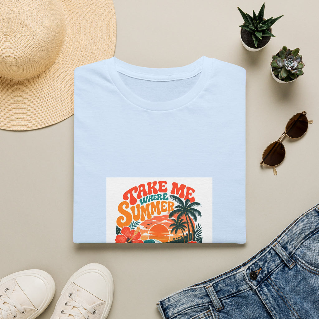 Summer  T-Shirts Summer Never Ends" Retro Palm Graphic Tee
