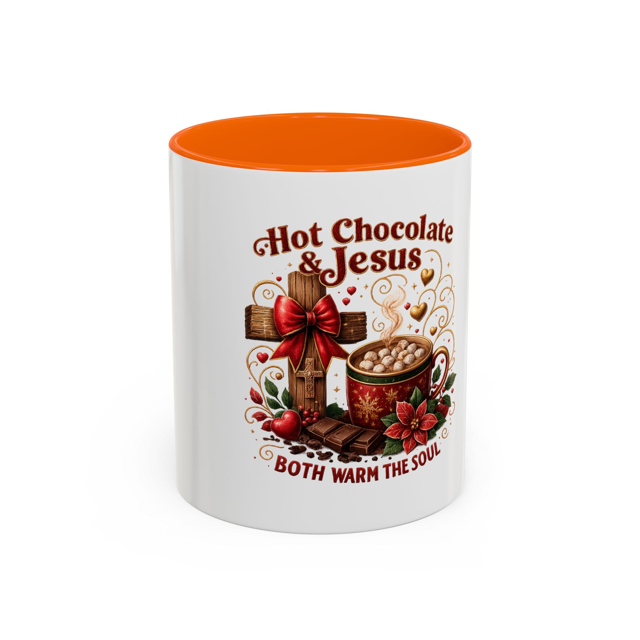 Hot Chocolate & Jesus Mug — "Both Warm the Soul" Accent Coffee Mug