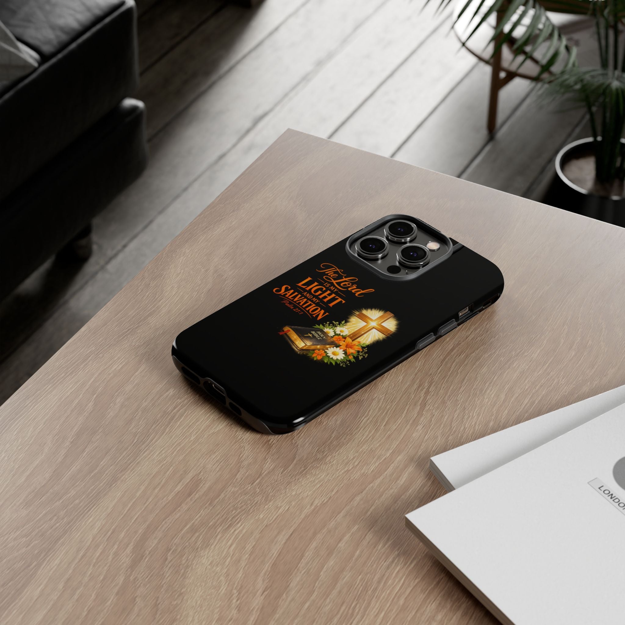 Christian Phone Case — "The Lord Is My Light and My Salvation" Bible Verse Design