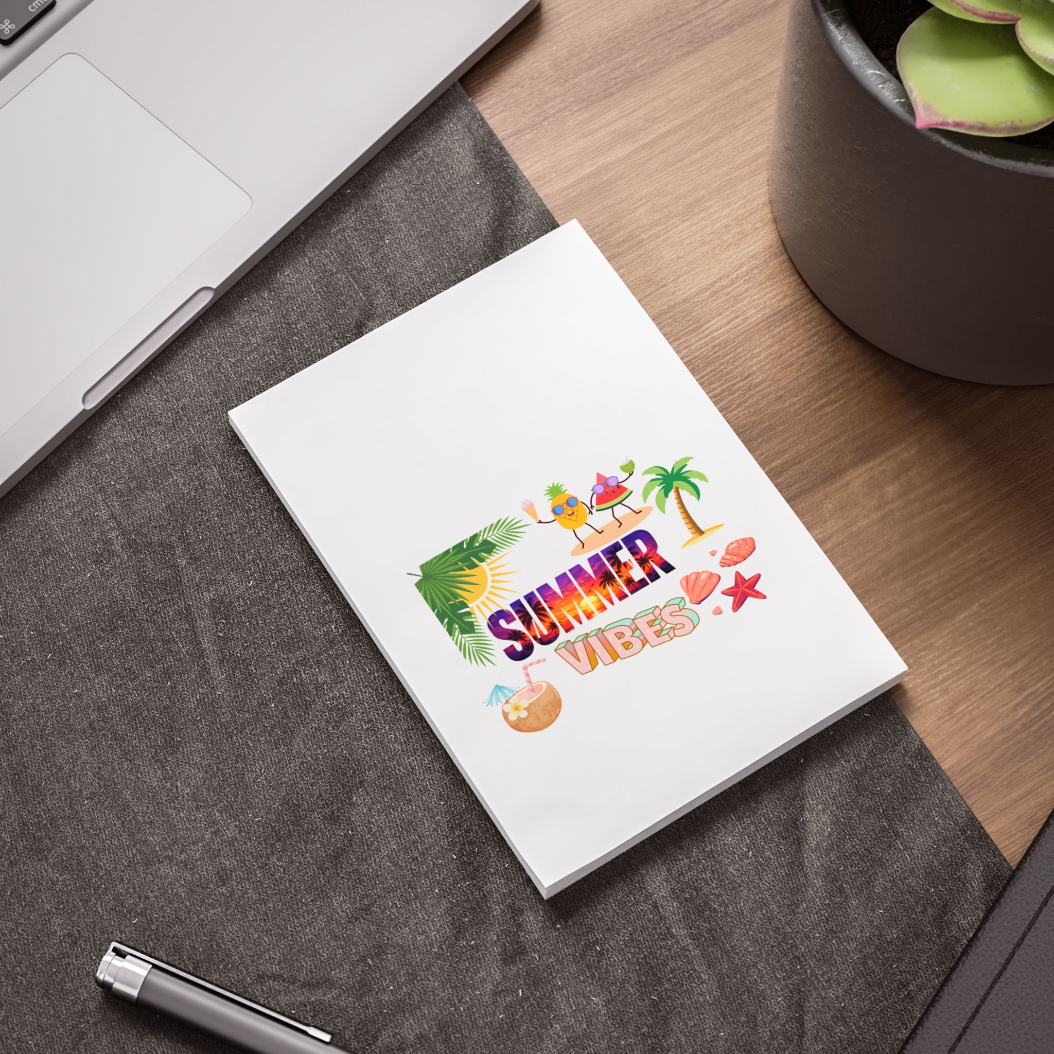 Summer Vibes Post-it Note Pad — Tropical Sticky Notes for Beach Lovers