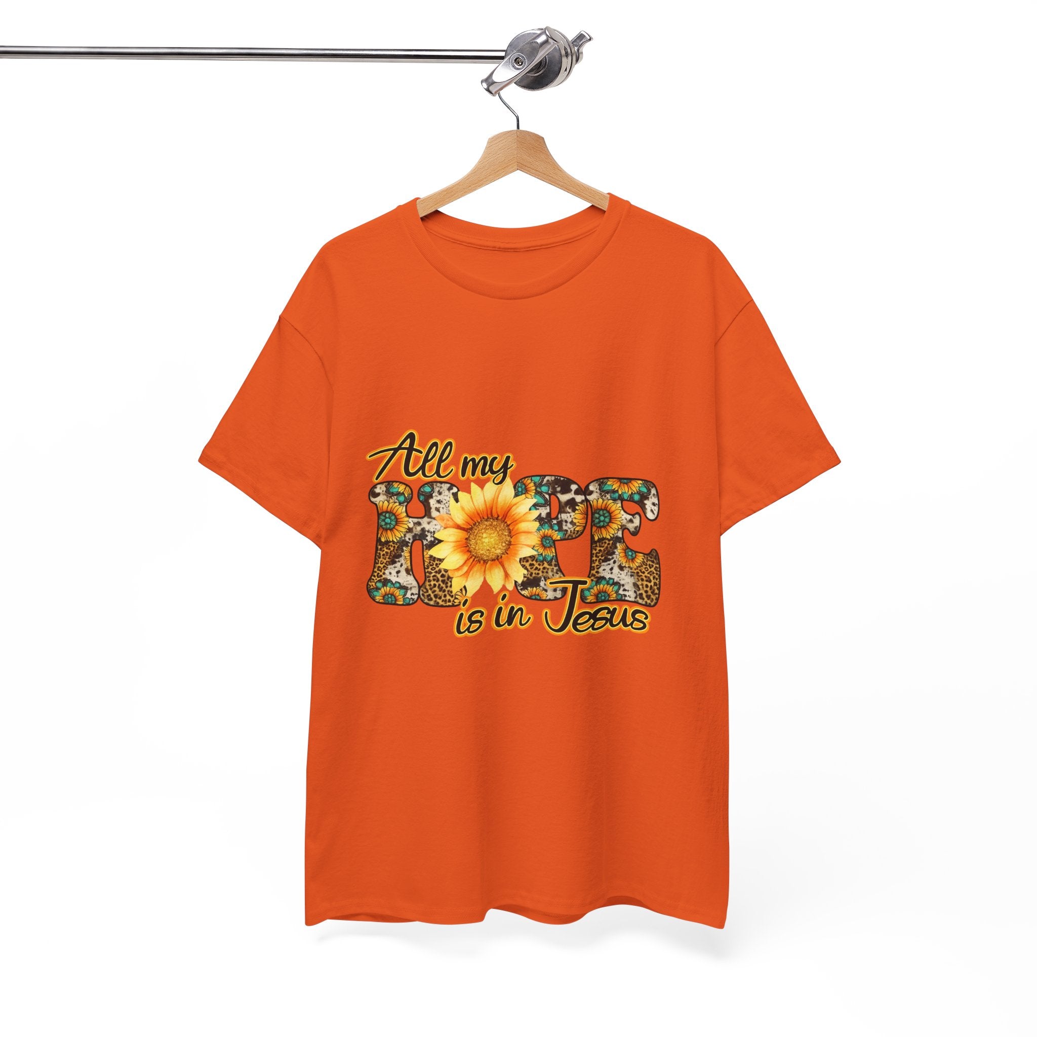 Faith Sunflower Tee - "All My Hope Is in Jesus" Christian T-Shirt