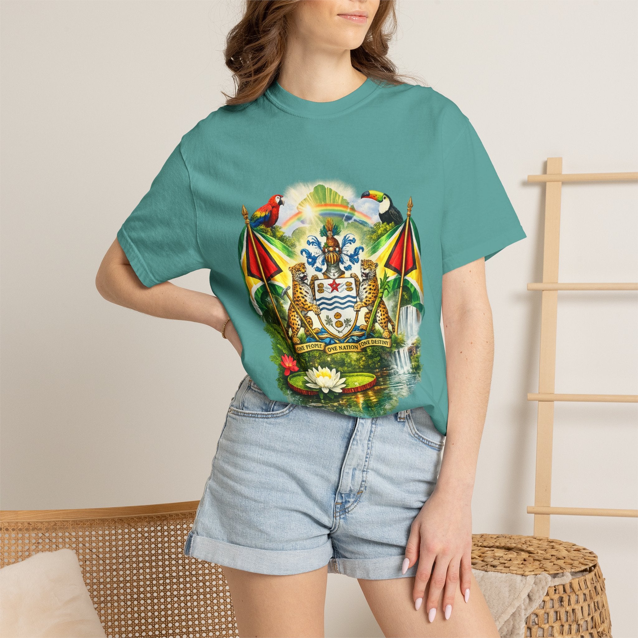 Guyana Coat of Arms T-Shirt  Men’s / Unisex T- Shirts — Guyanese National Emblem Tee