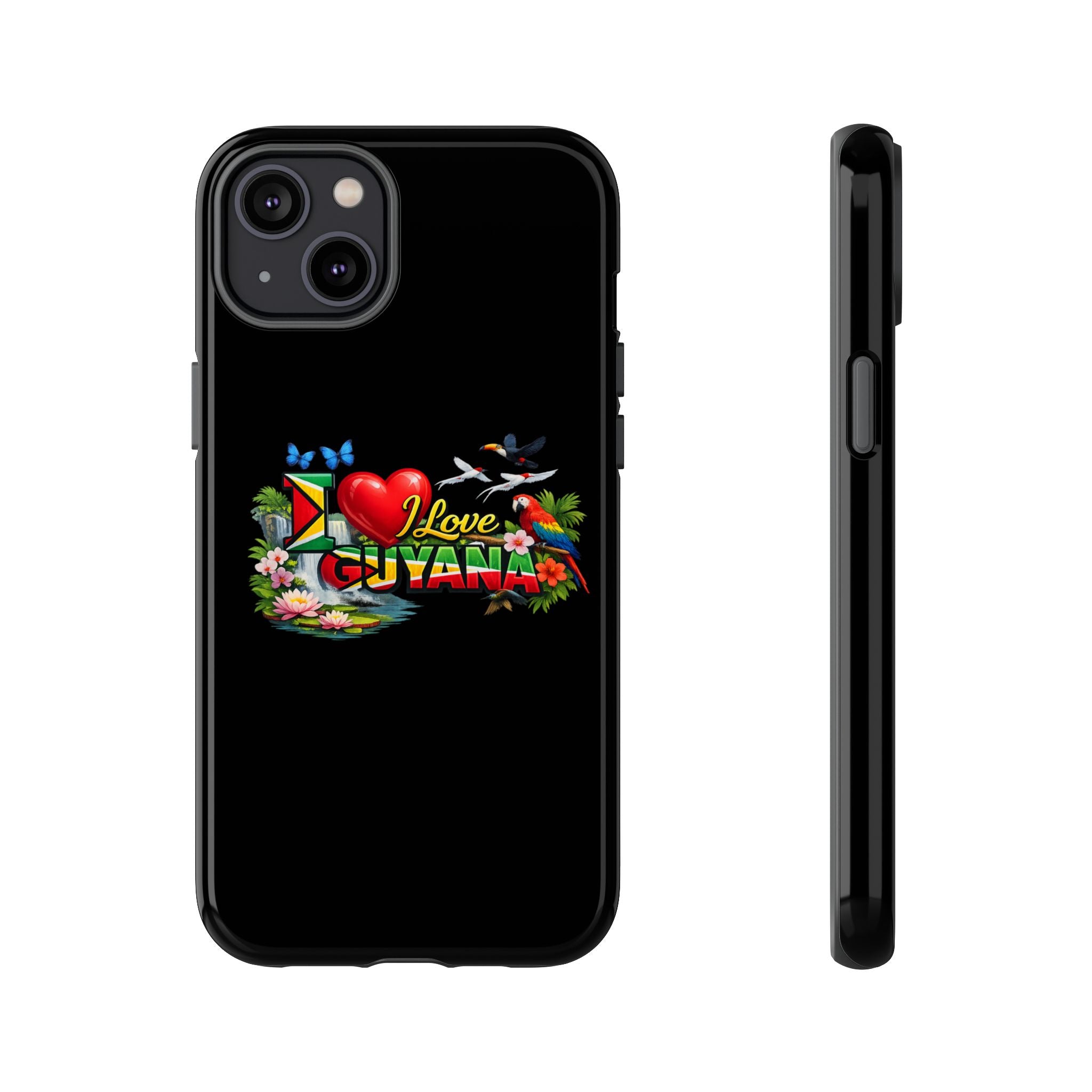 Phone case I Love Guyana Phone Case — Tough Protective Tropical Flag Design