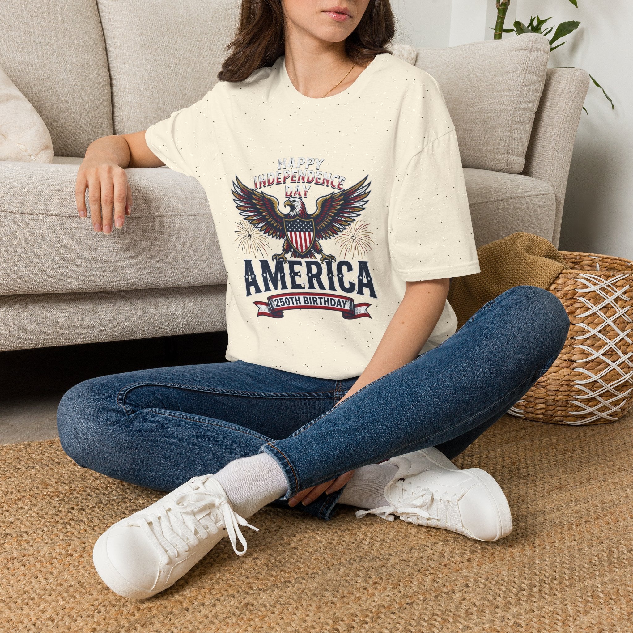4th of July Independence Day Tee Eagle T-Shirt — "Happy Independence Day" USA Patriotic Tee