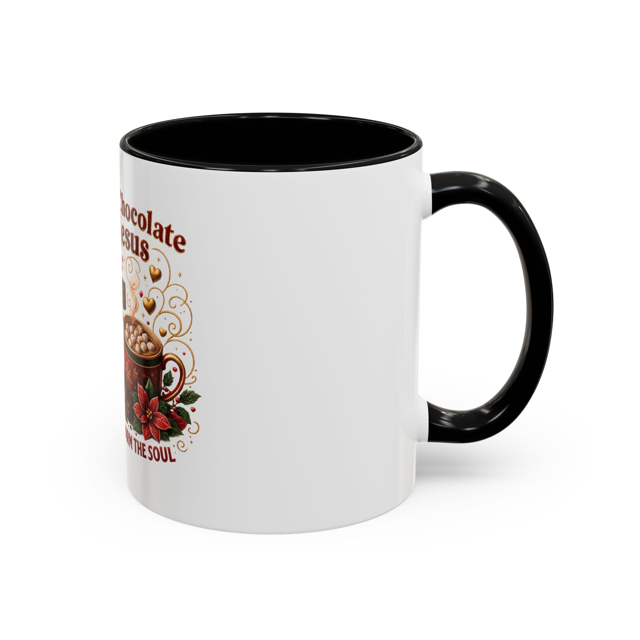 Hot Chocolate & Jesus Mug — "Both Warm the Soul" Accent Coffee Mug