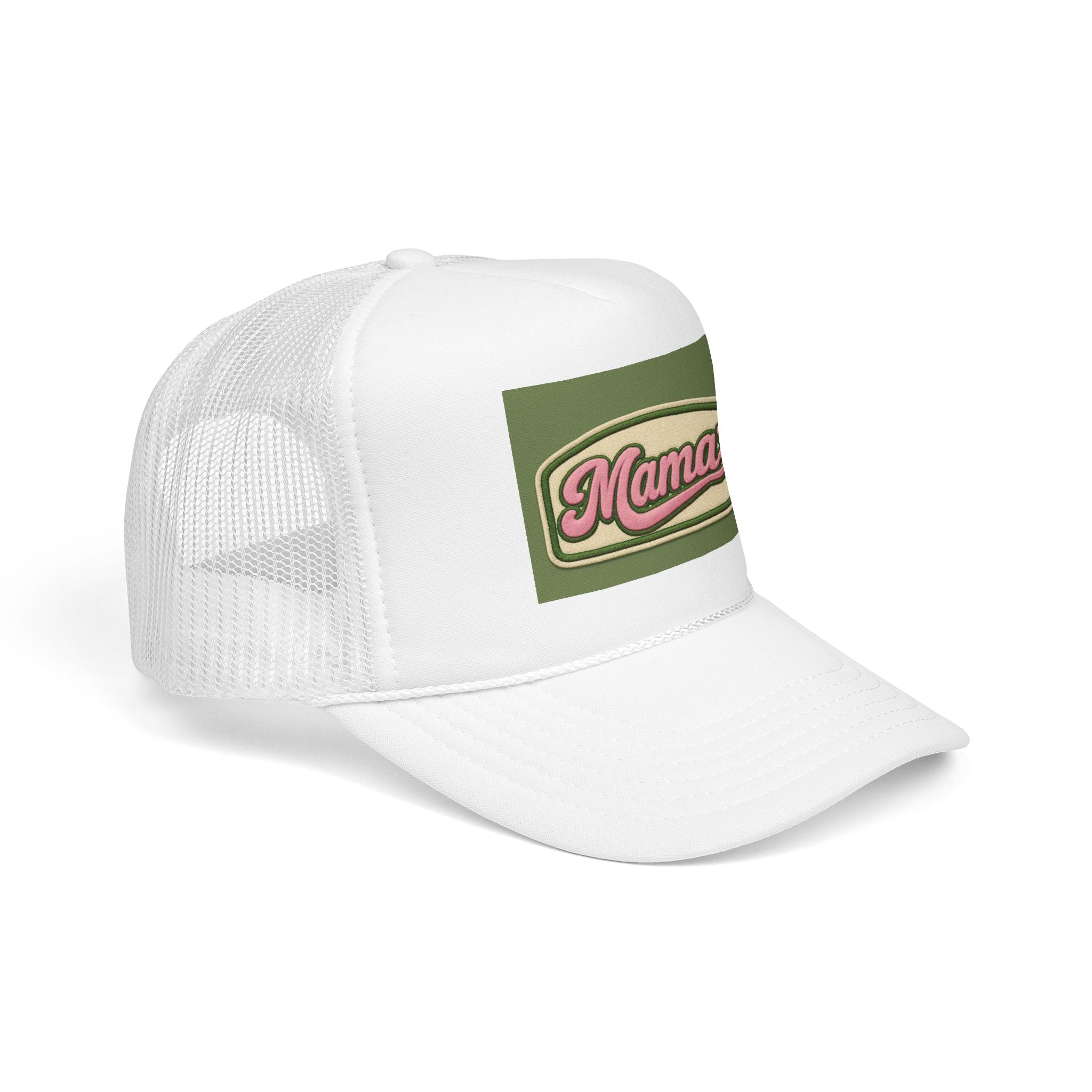Mama  Hat — Vintage Script Foam Cap for Moms