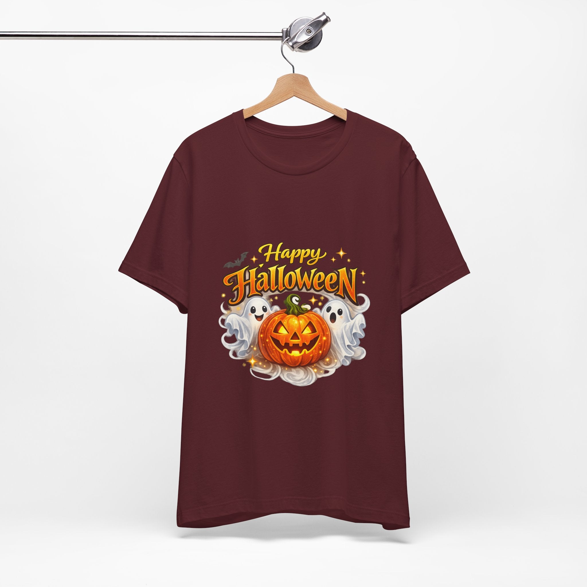 Halloween Pumpkin & Ghosts T-Shirt — "Happy Halloween" Graphic Tee