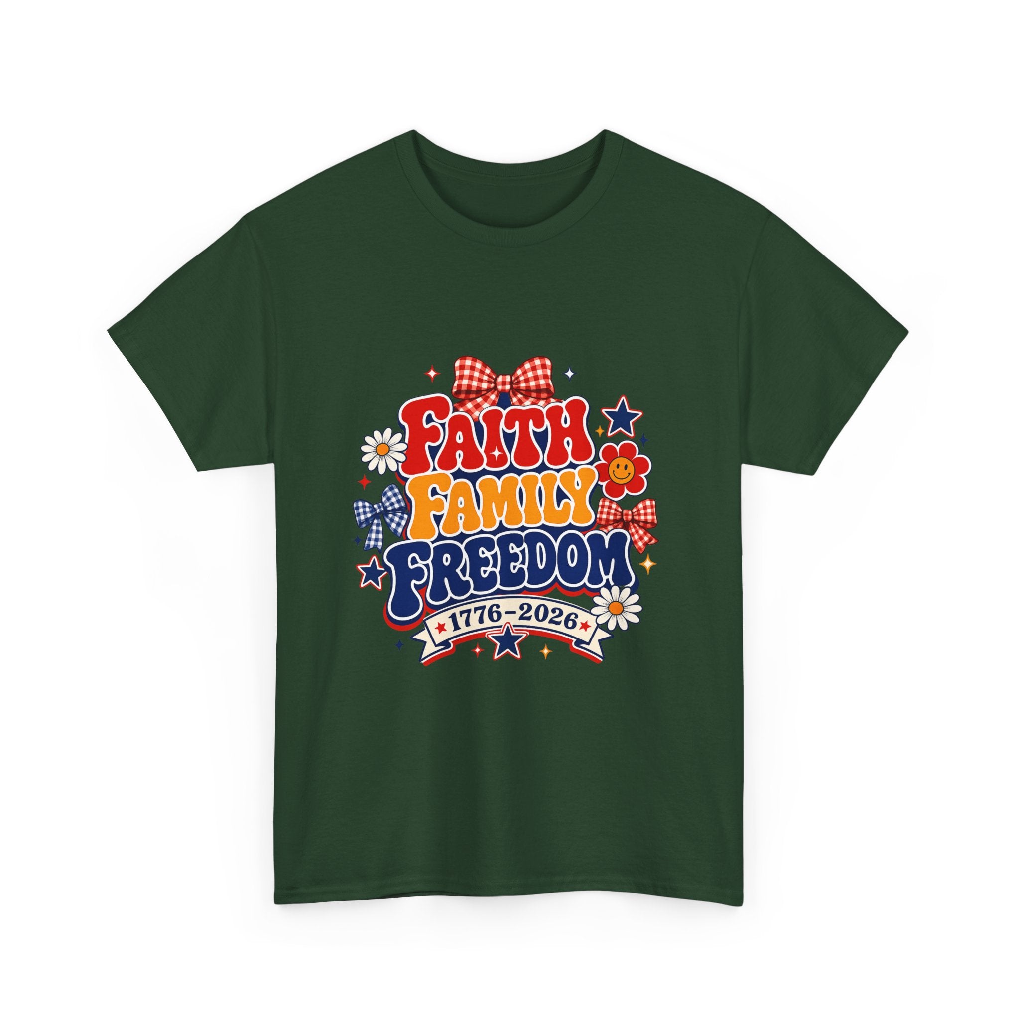 Fourth of July t-shirts - Faith Family Freedom 1776-2026 Patriotic T-Shirt — 4th of July Americana Tee