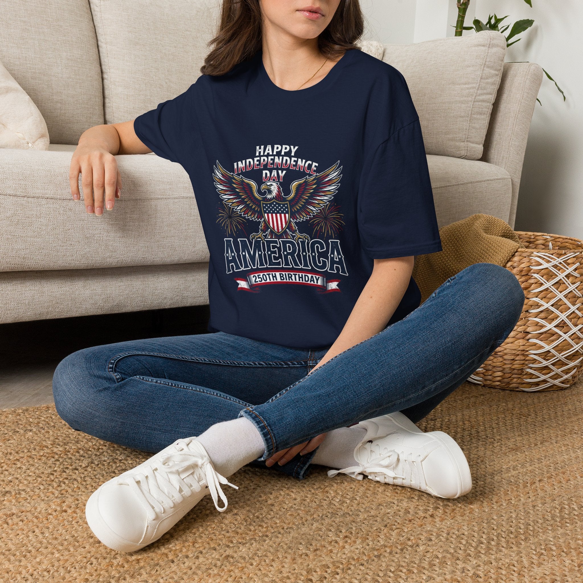 4th of July Independence Day Tee Eagle T-Shirt — "Happy Independence Day" USA Patriotic Tee