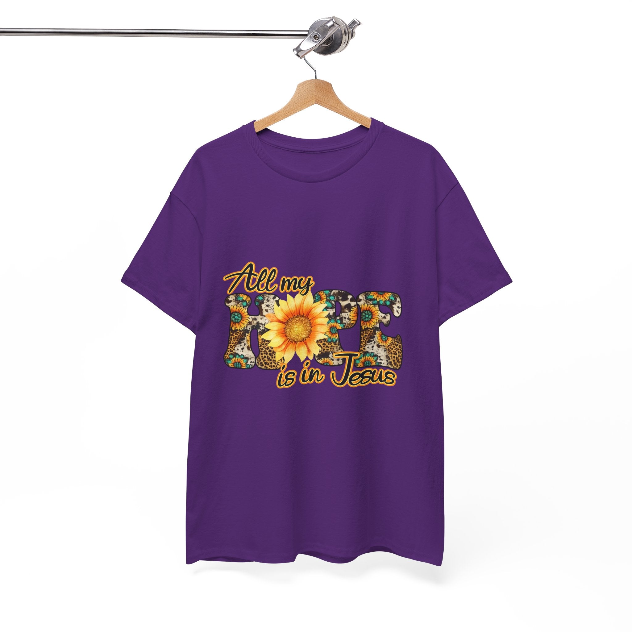Faith Sunflower Tee - "All My Hope Is in Jesus" Christian T-Shirt