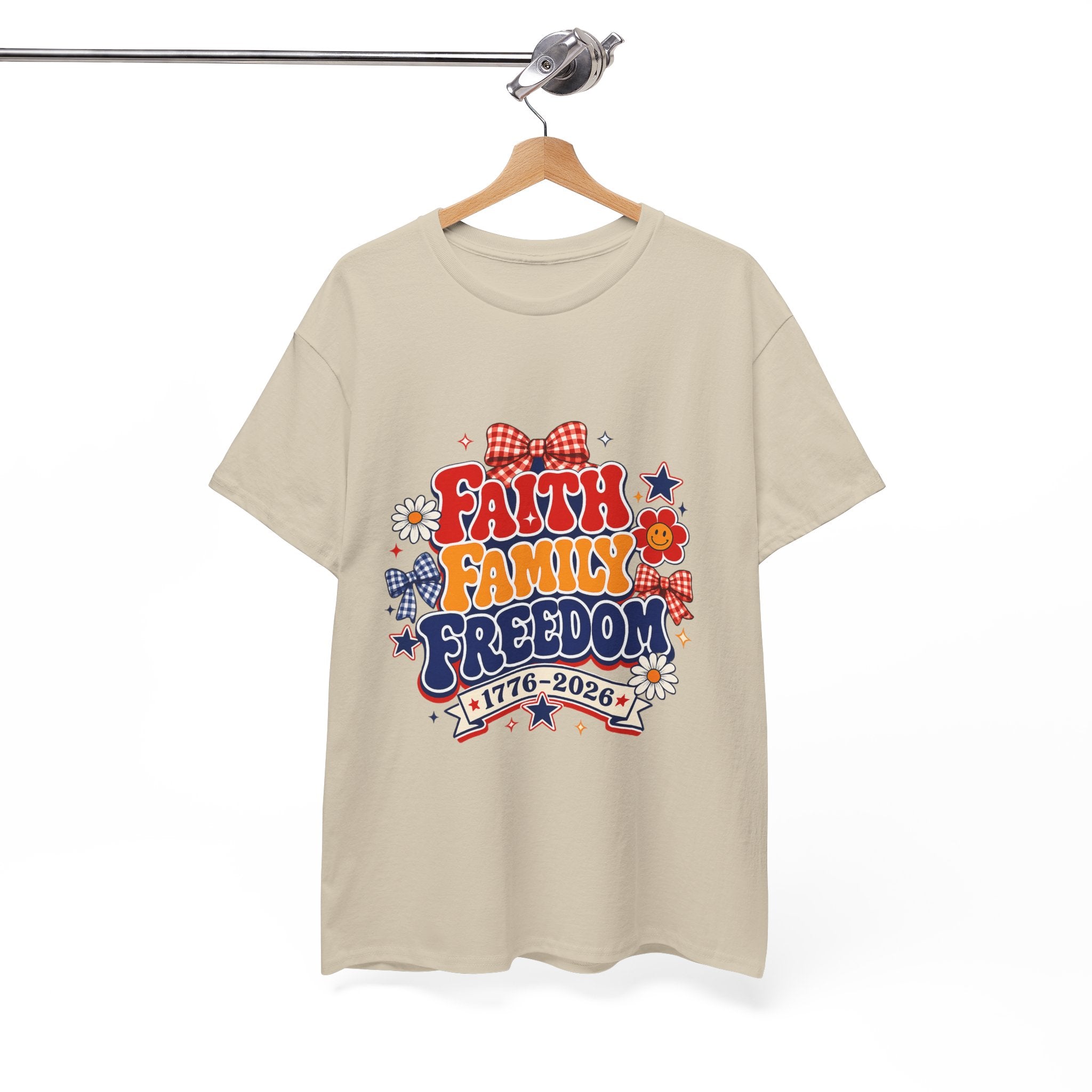 Fourth of July t-shirts - Faith Family Freedom 1776-2026 Patriotic T-Shirt — 4th of July Americana Tee