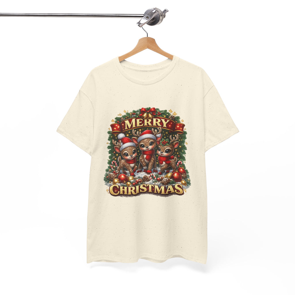 Christmas Reindeer Crew Tee — Merry Christmas Holiday Graphic T-Shirt
