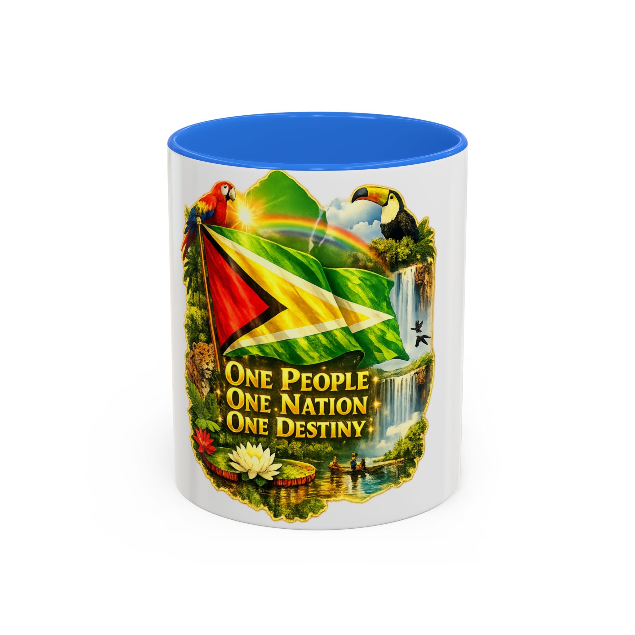 Coffee Mug souvenir that represents Guyana – "One People, One Nation, One Destiny" 11oz/15oz