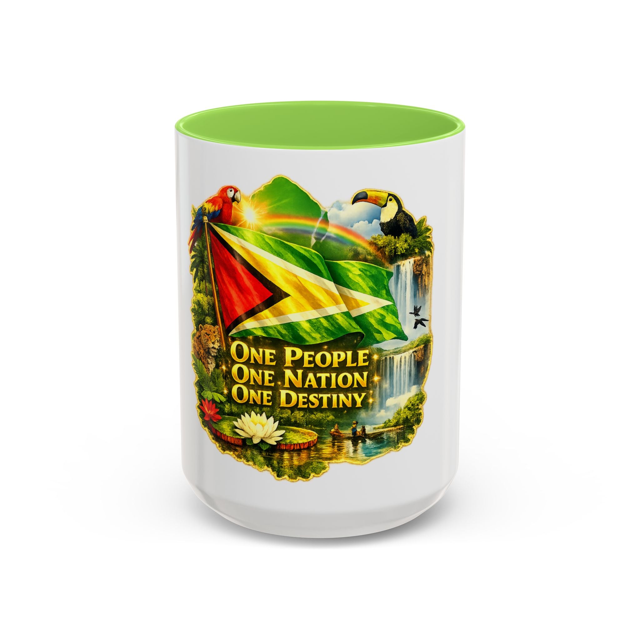 Coffee Mug souvenir that represents Guyana – "One People, One Nation, One Destiny" 11oz/15oz