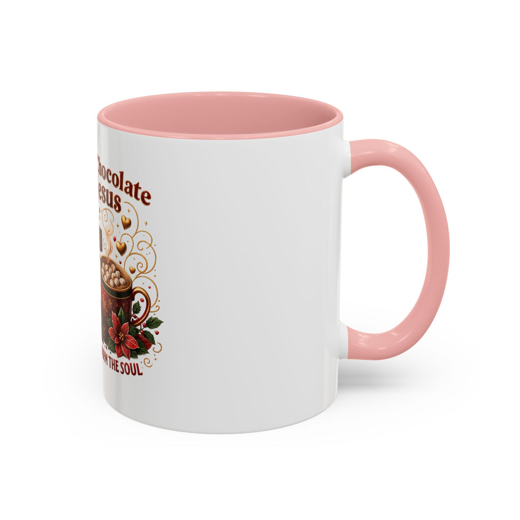 Hot Chocolate & Jesus Mug — "Both Warm the Soul" Accent Coffee Mug