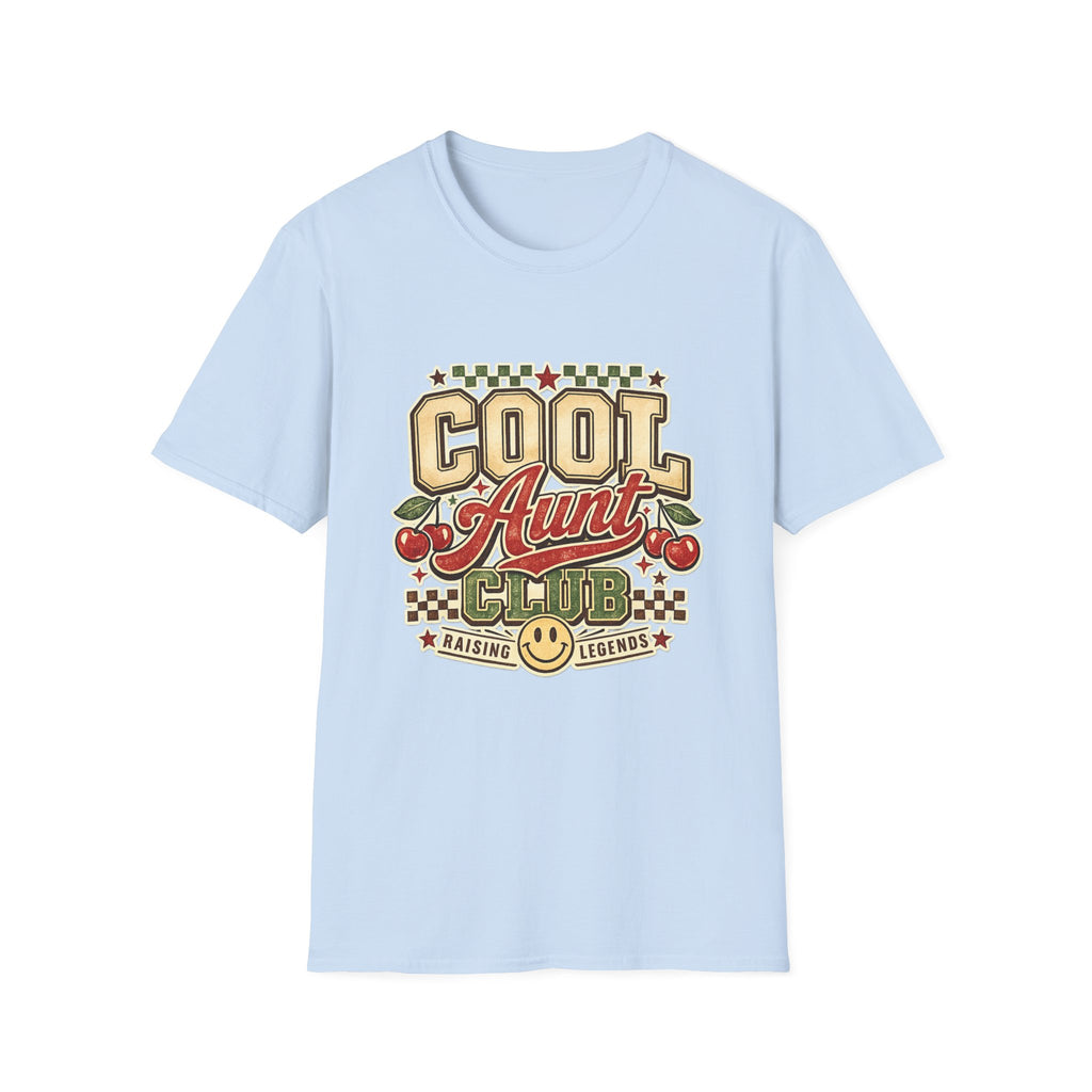 Cherries Pop T-Shirt Aunt Club Vintage Cherry Graphic Tee for Fun-Loving Aunts