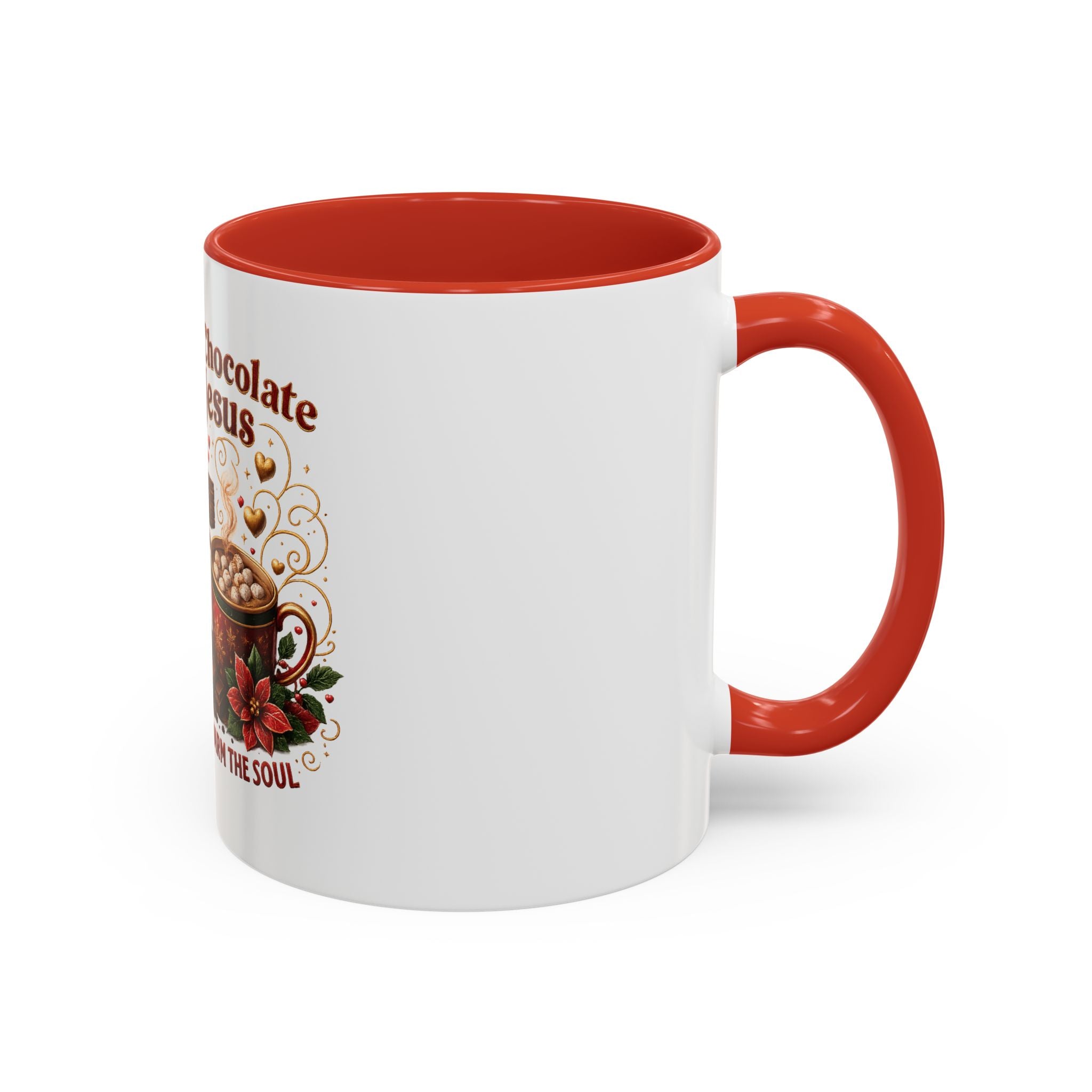 Hot Chocolate & Jesus Mug — "Both Warm the Soul" Accent Coffee Mug