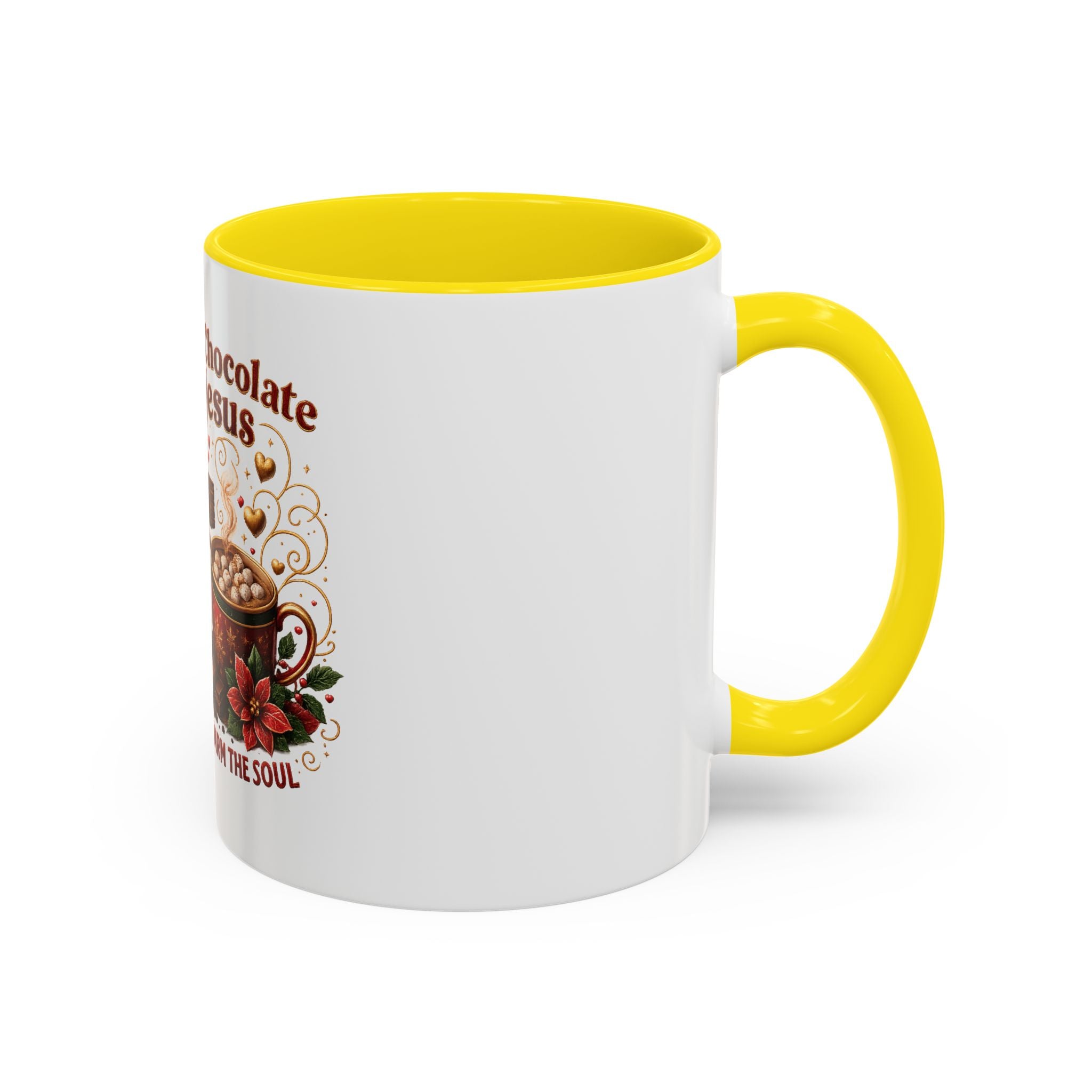 Hot Chocolate & Jesus Mug — "Both Warm the Soul" Accent Coffee Mug