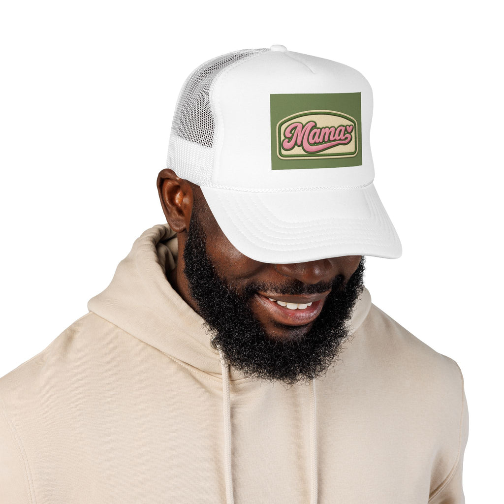 Mama  Hat — Vintage Script Foam Cap for Moms