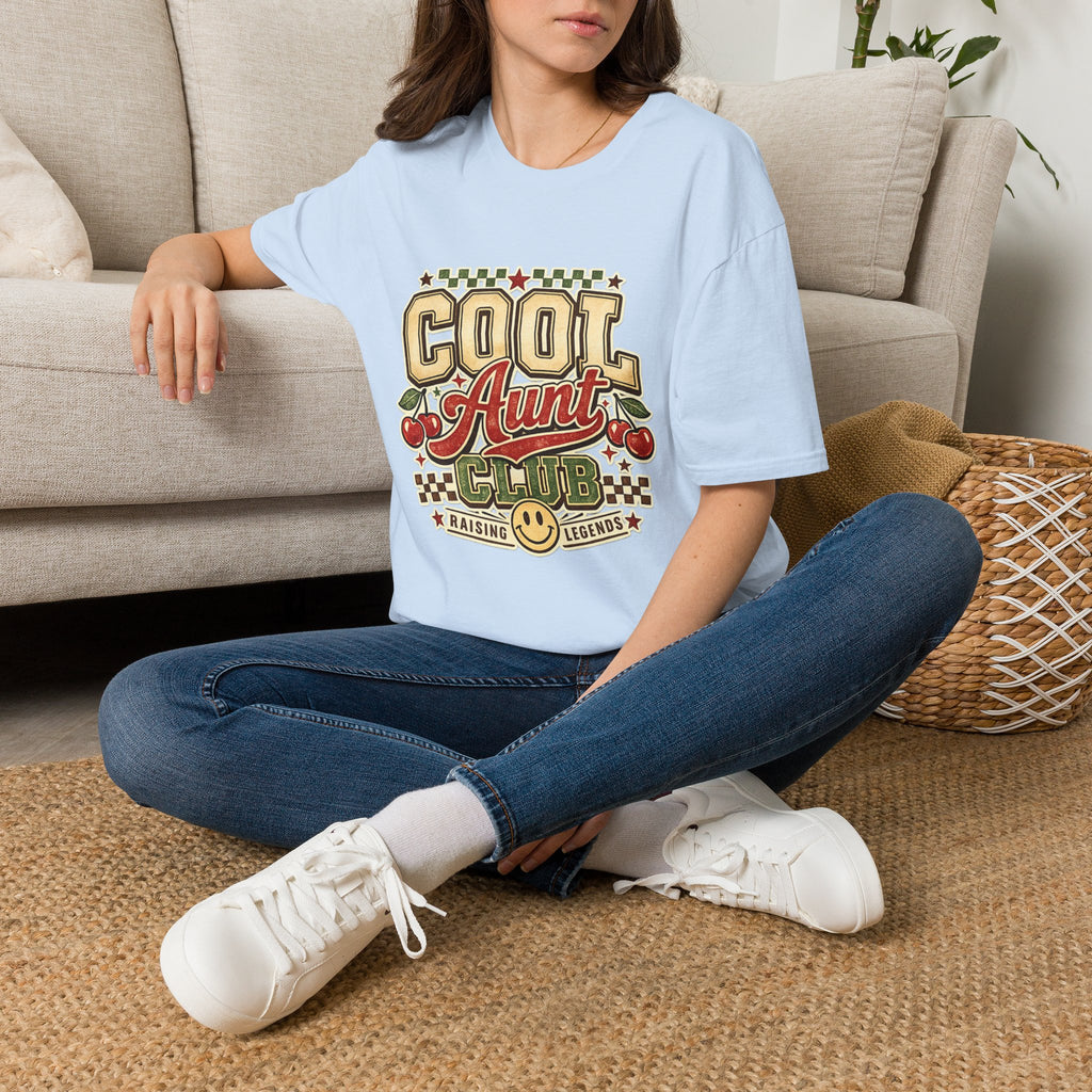 Cherries Pop T-Shirt Aunt Club Vintage Cherry Graphic Tee for Fun-Loving Aunts