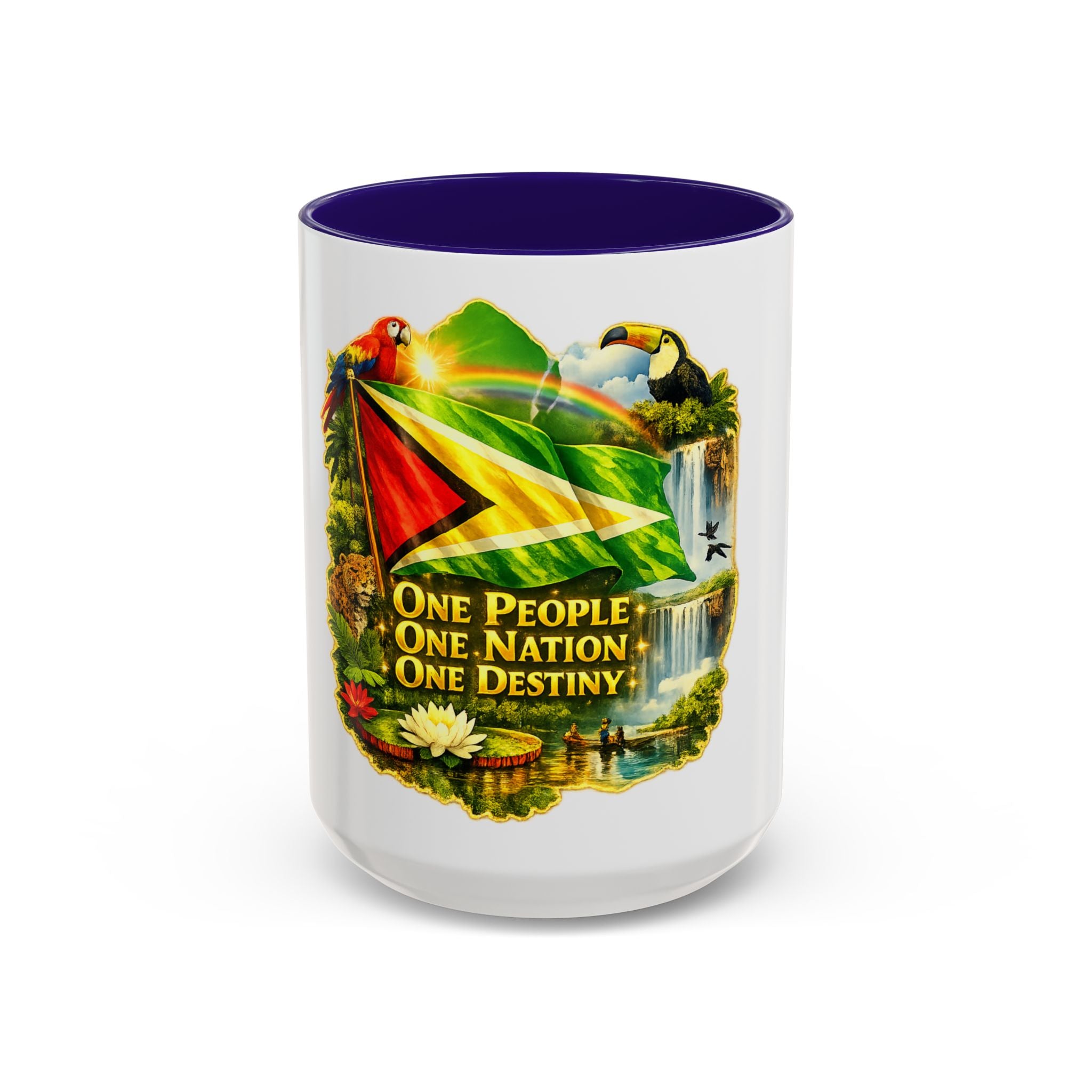 Coffee Mug souvenir that represents Guyana – "One People, One Nation, One Destiny" 11oz/15oz