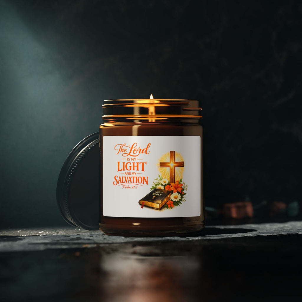 Faithful Light Soy Candle — 'The Lord Is My Light & Salvation' Amber Jar