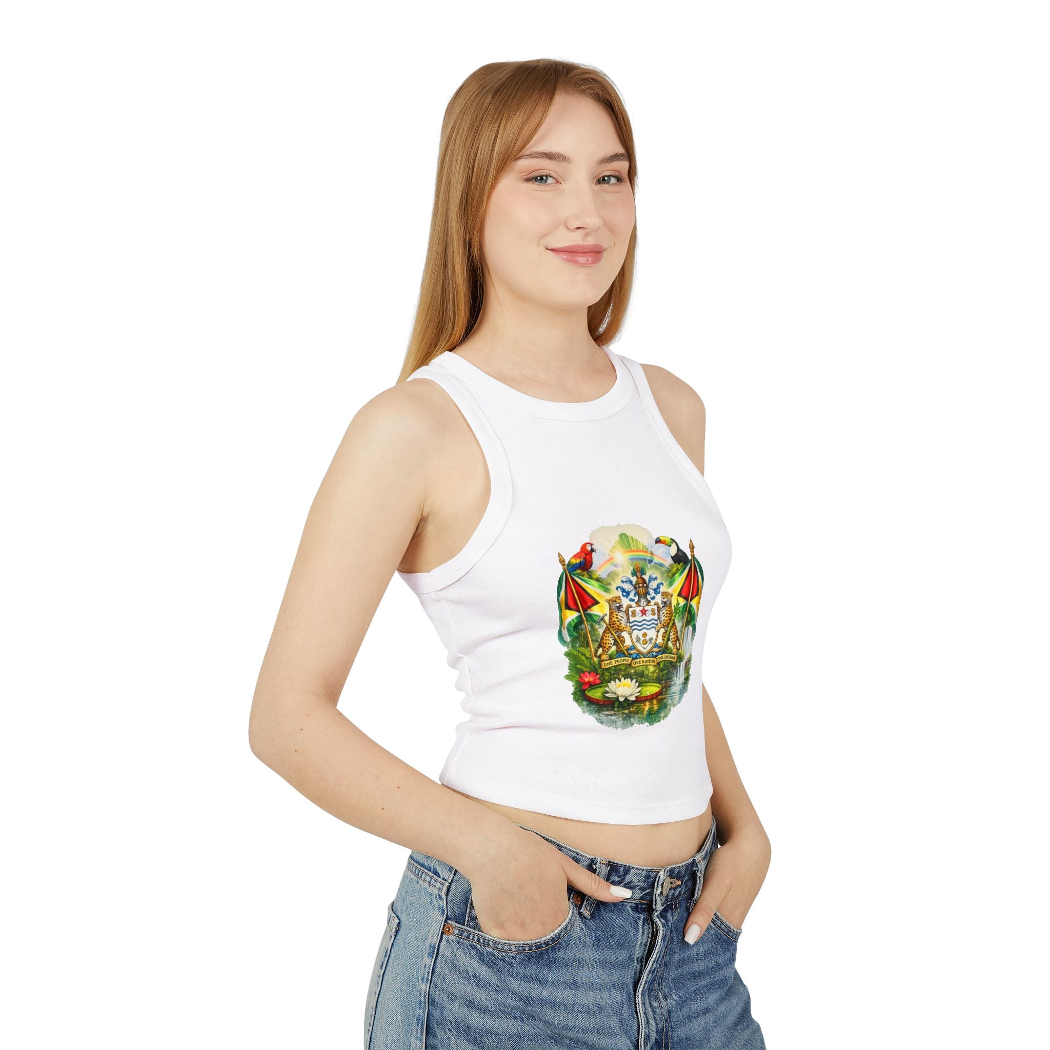 Tank Top — Tropical Crest Graphic Crop Tank