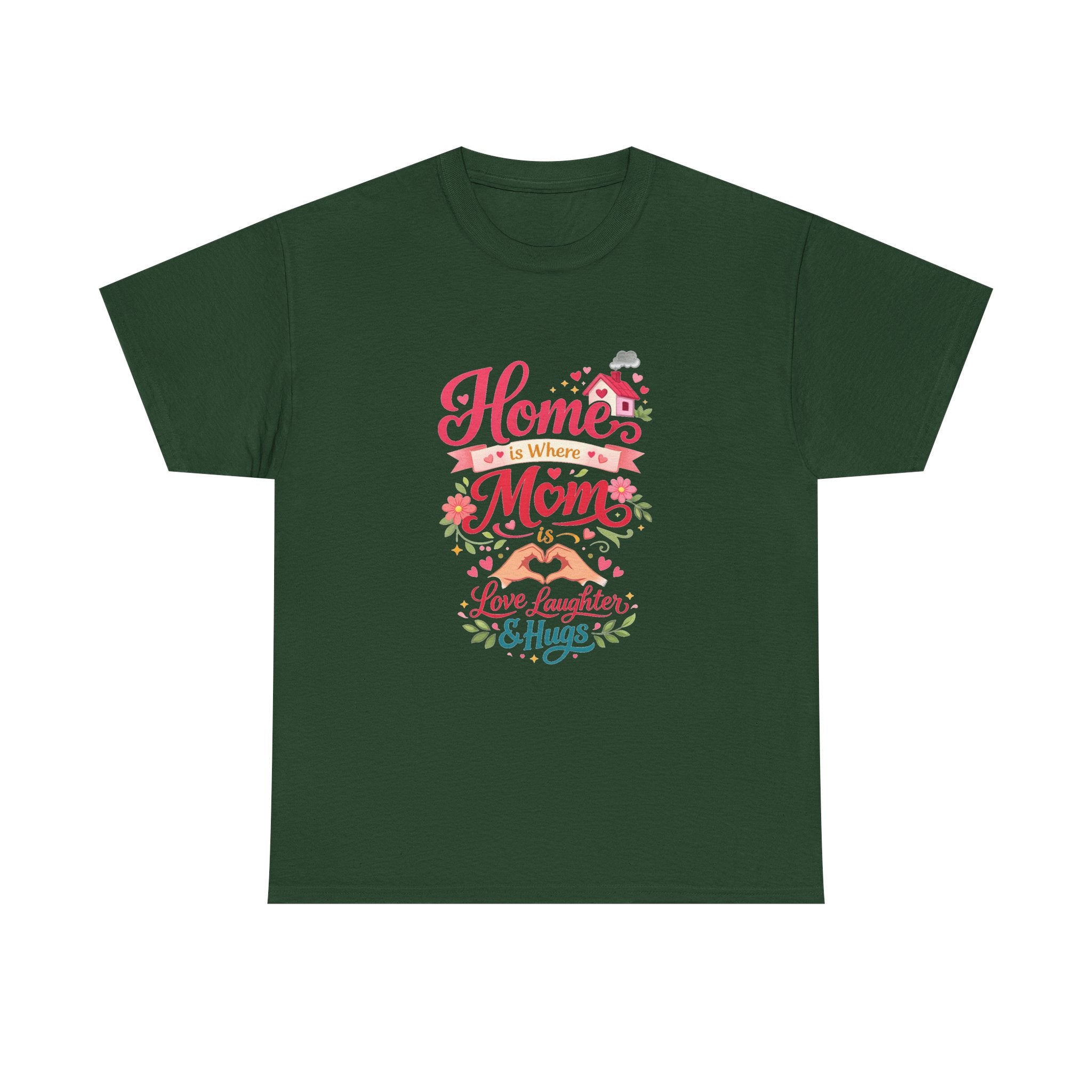 Mom Home T‑Shirt — “Home Is Where Mom Is” Floral Mother’s Day Tee
