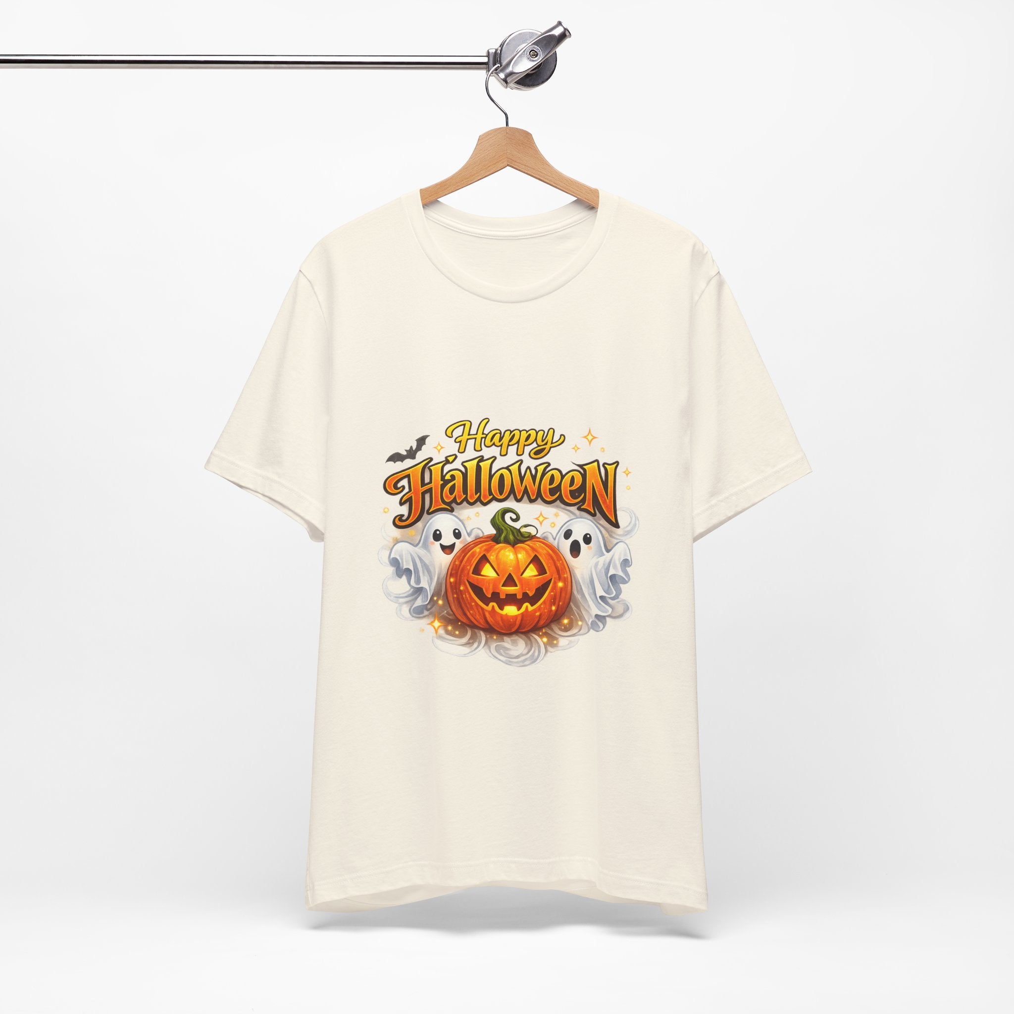 Halloween Pumpkin & Ghosts T-Shirt — "Happy Halloween" Graphic Tee