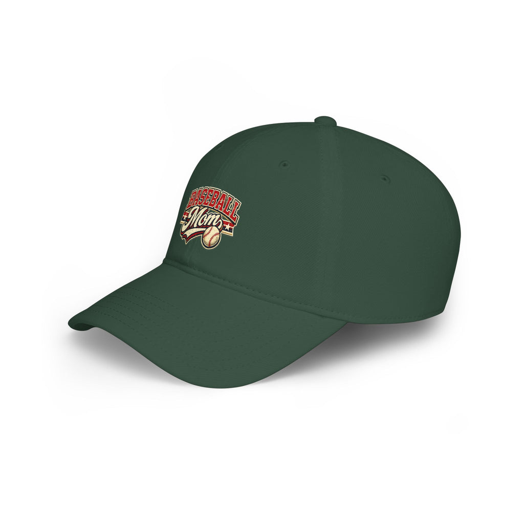 Baseball Mom hat – Low Profile Red Baseball Hat with 'Baseball Mom' Retro Logo