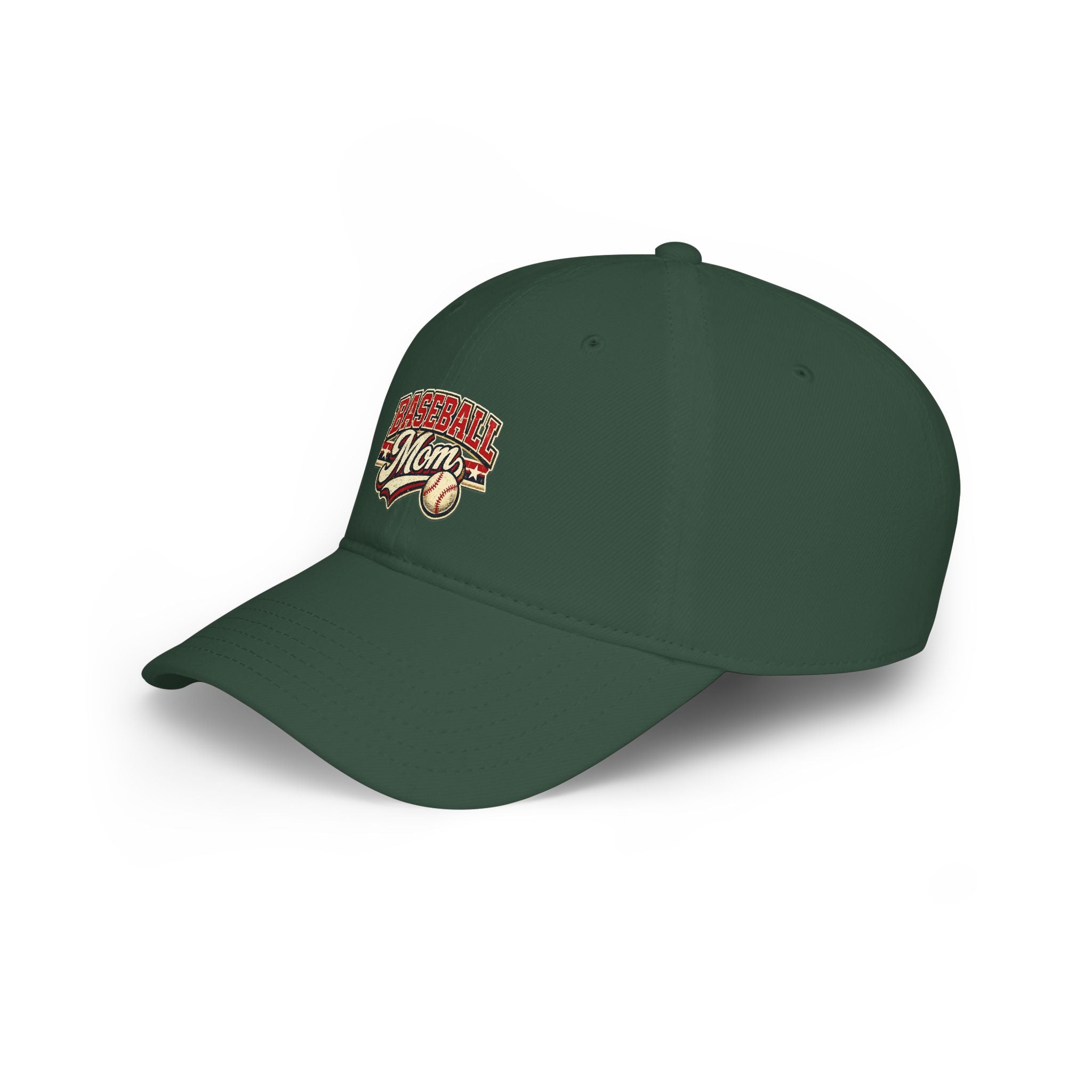 Baseball Mom hat – Low Profile Red Baseball Hat with 'Baseball Mom' Retro Logo