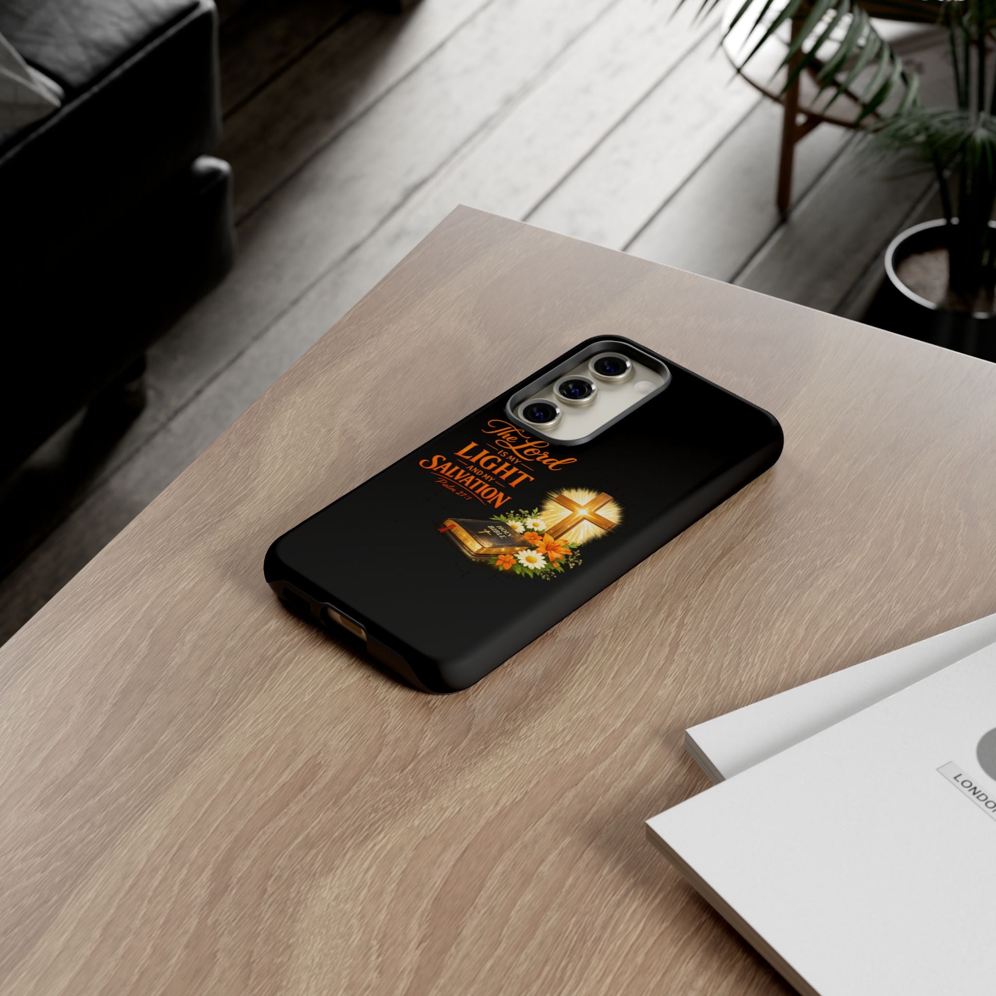 Christian Phone Case — "The Lord Is My Light and My Salvation" Bible Verse Design
