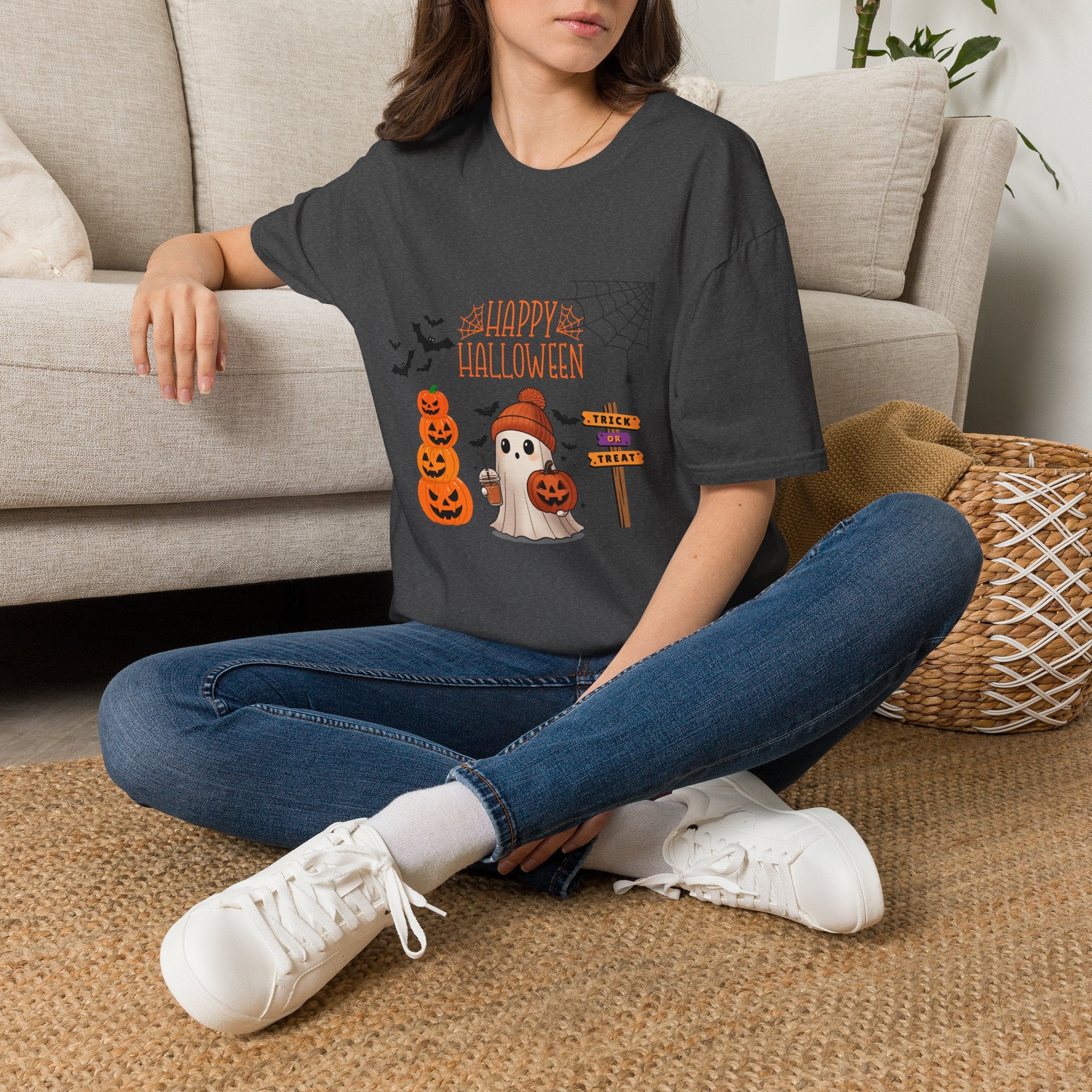 Halloween Cute Pumpkin Tee — "Happy Halloween" Graphic T-Shirt